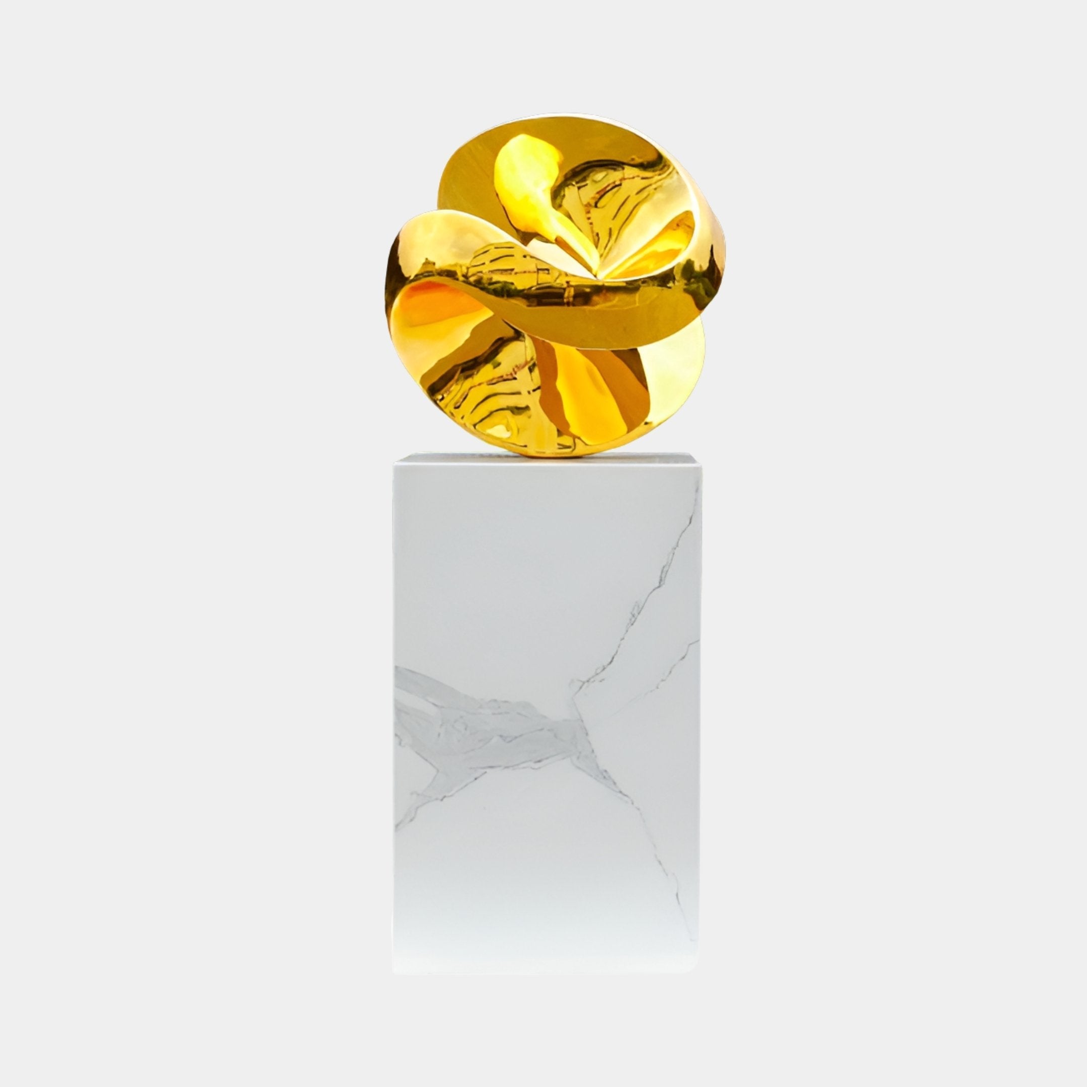 Glenthorpe Gold & White Abstract Sculpture - 170cm