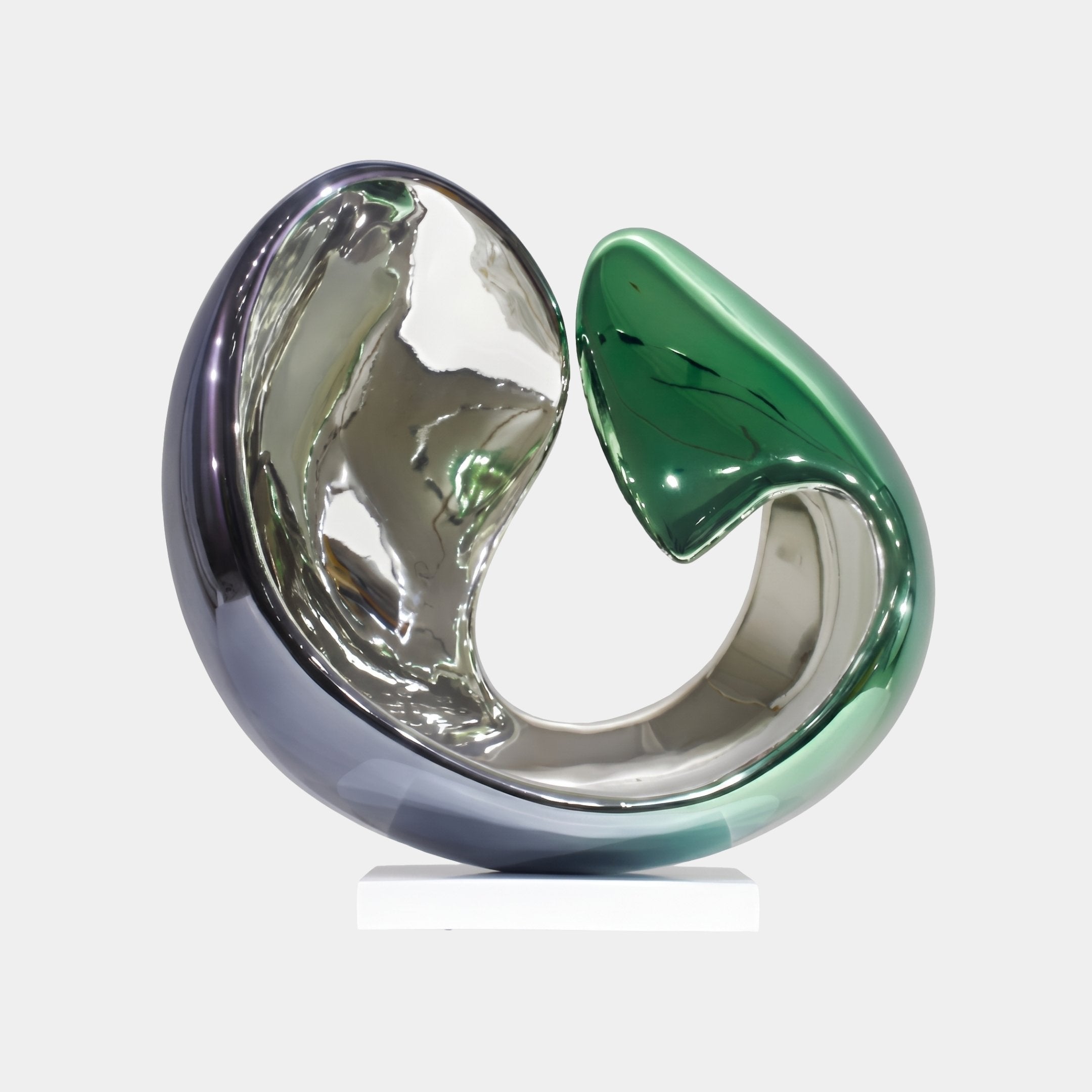 Glenbourne Green & Silver Abstract Sculpture - 50cm