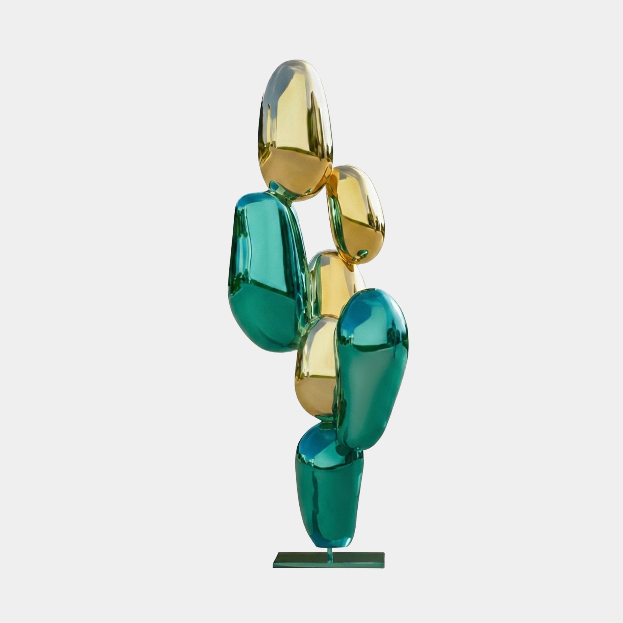 Glenwell Green & Gold Totem Sculpture - 110cm