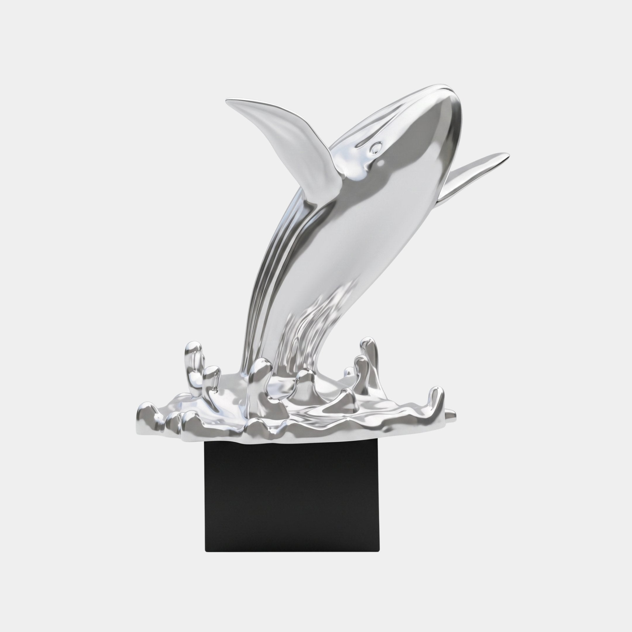 Glendale Silver Dolphins Sculpture - 186cm