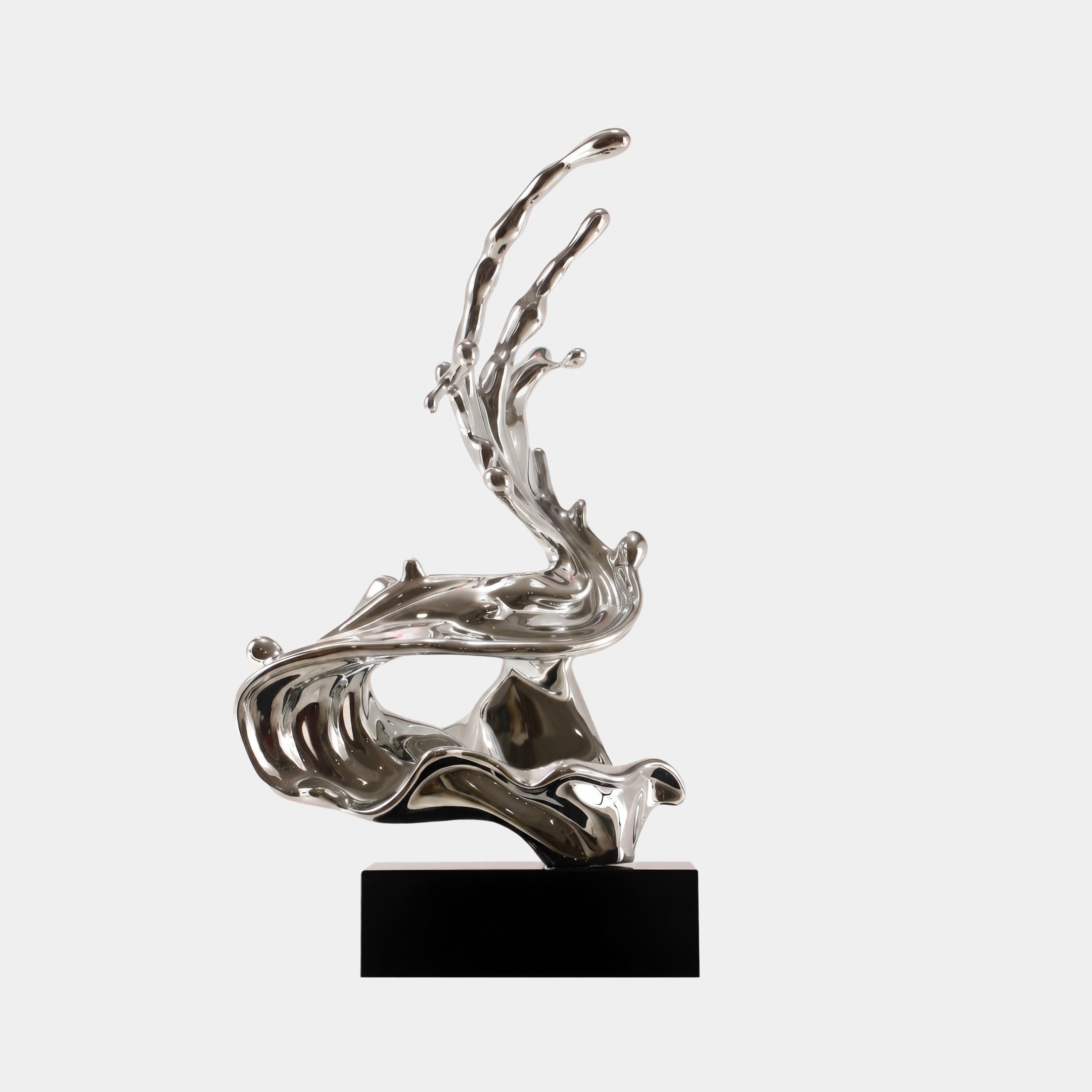 Hazeham Silver & Black Splash Sculpture - 138cm