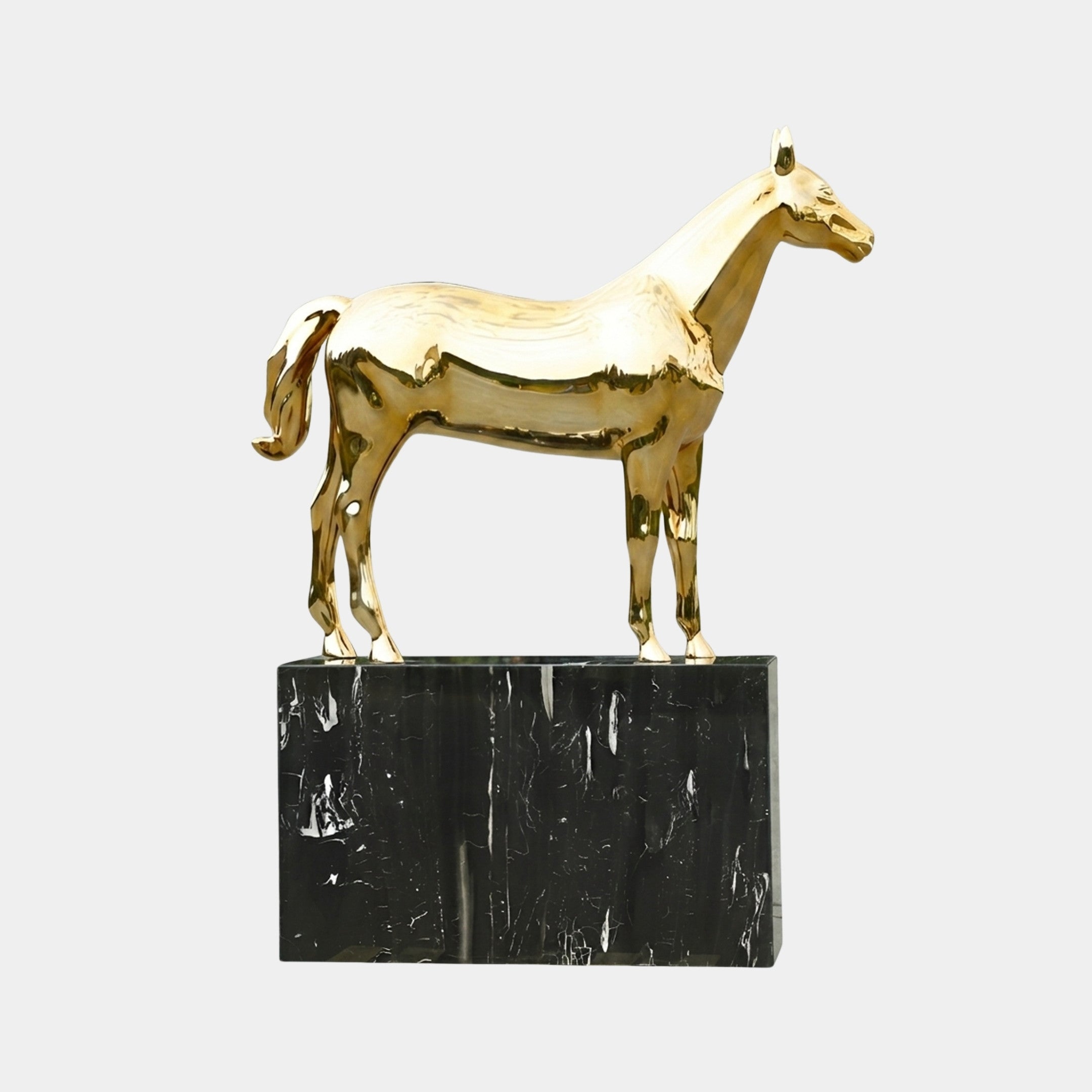 Hazemere Gold & Black Horse Sculpture - 159cm