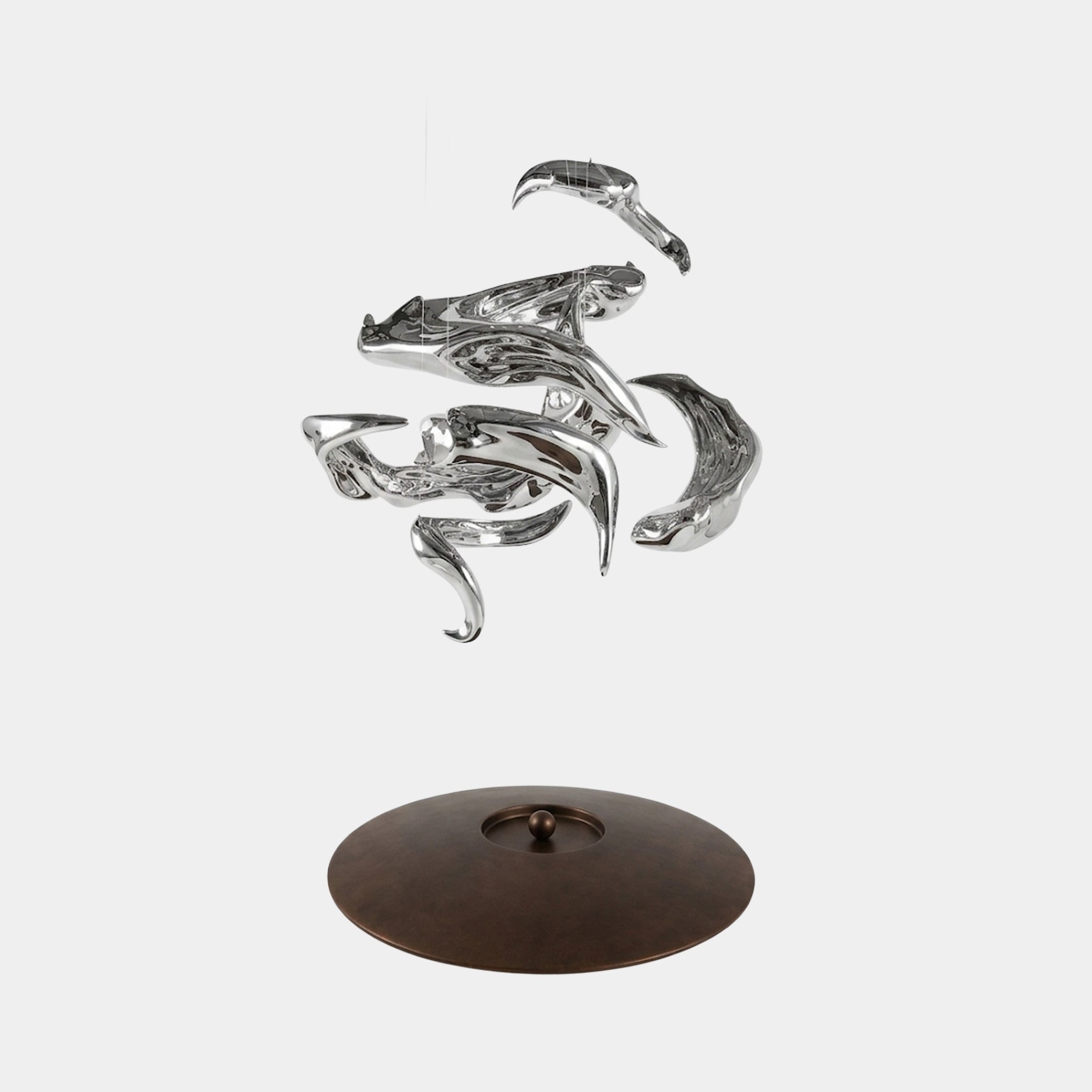 Ridwell Silver Abstract Sculpture - 204cm