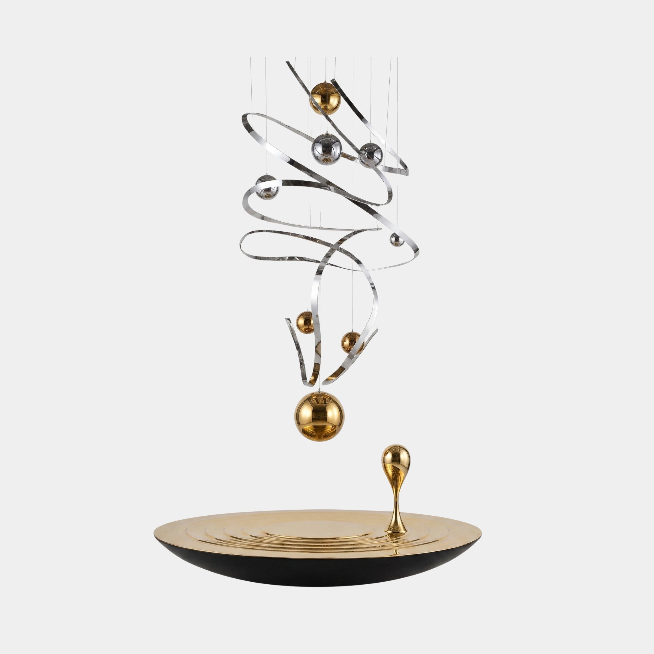 Ridfen Gold & Silver Abstract Sculpture - 223cm