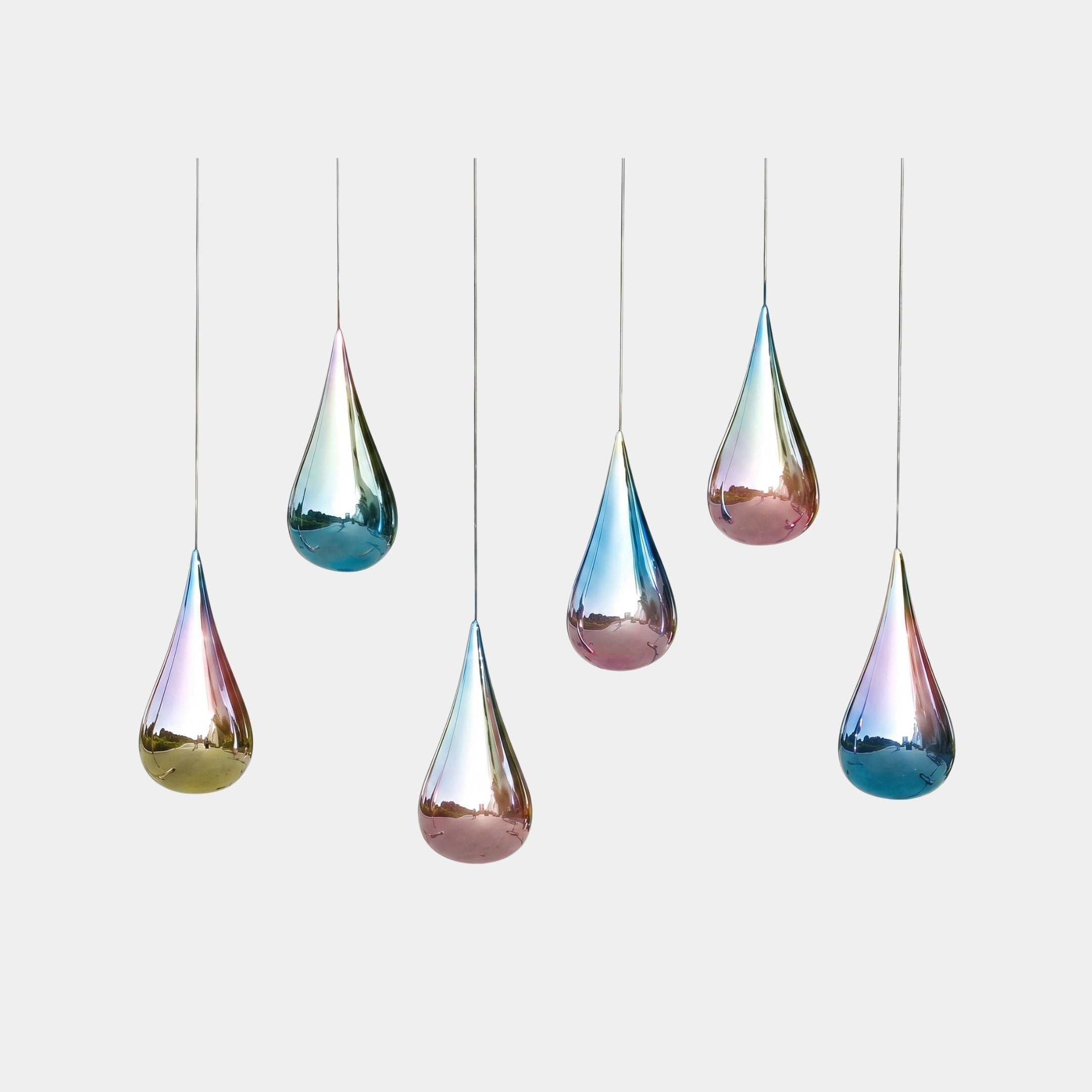 Ridfall Multicoloured Droplet Sculpture - 35cm