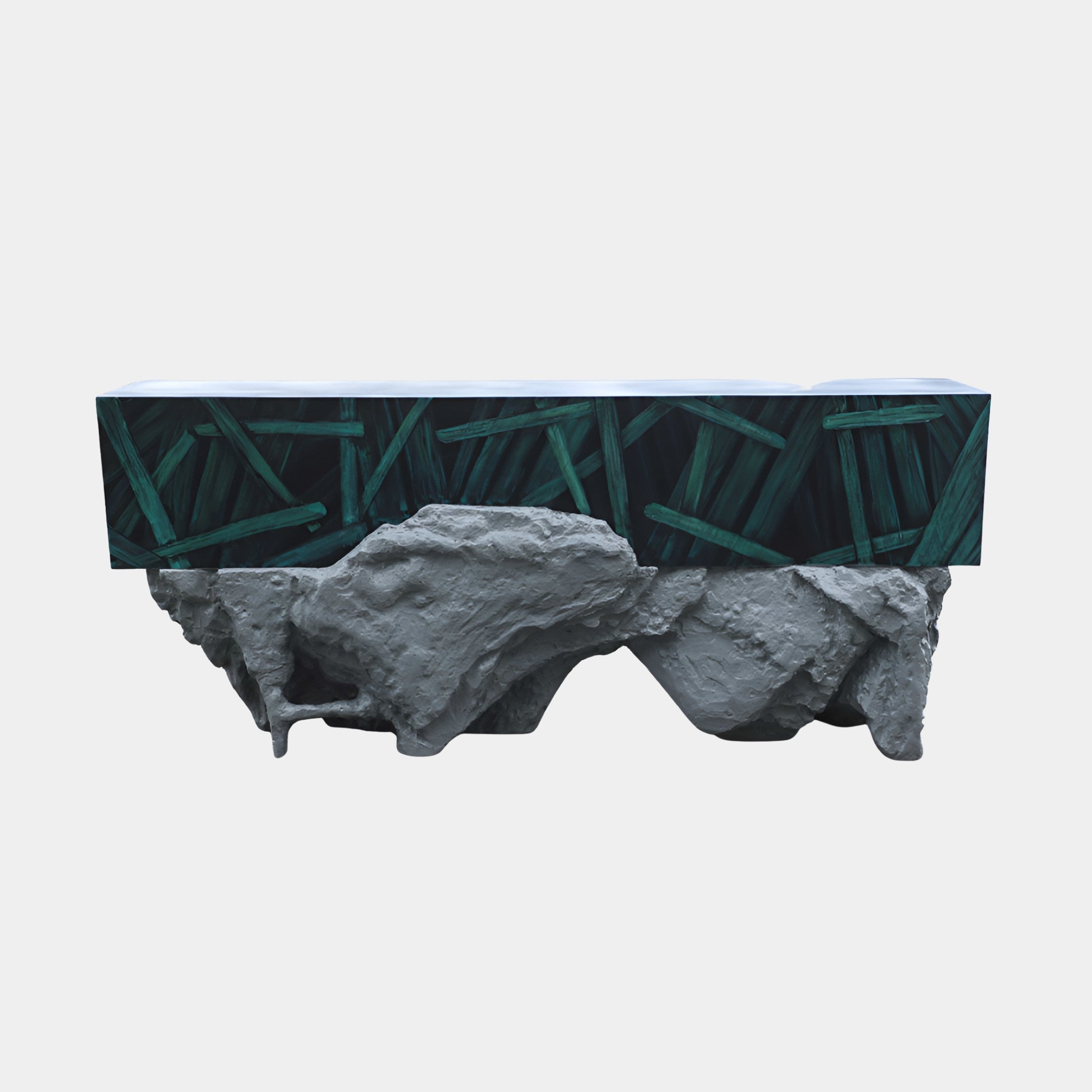 Holtside Black & Green Console Table - 212cm