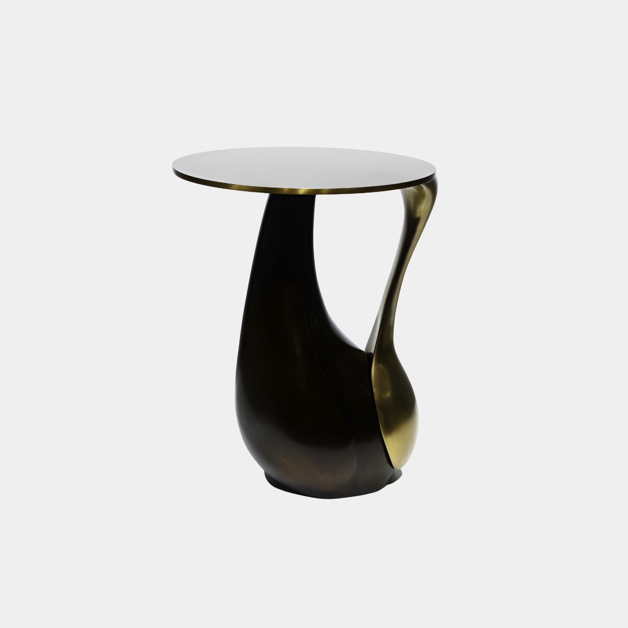 Kelbury Black & Gold Curved Side Table - 50cm