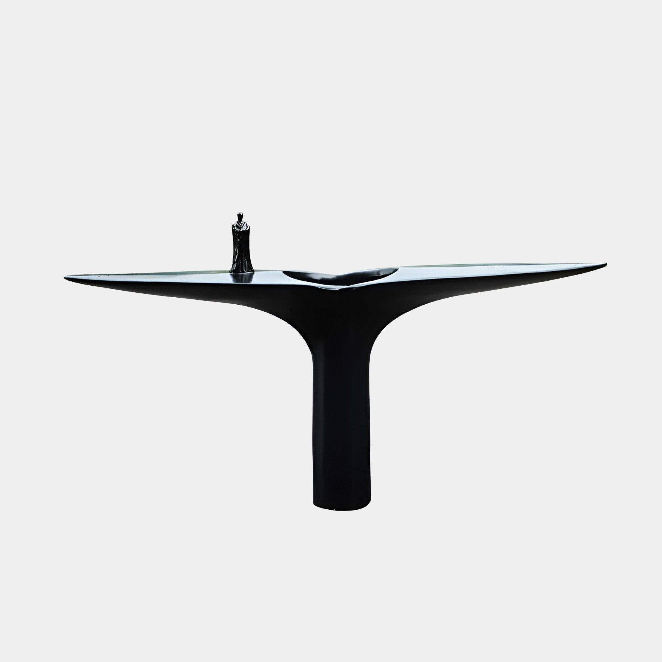 Kellow Black Pedestal Side Table - 180cm