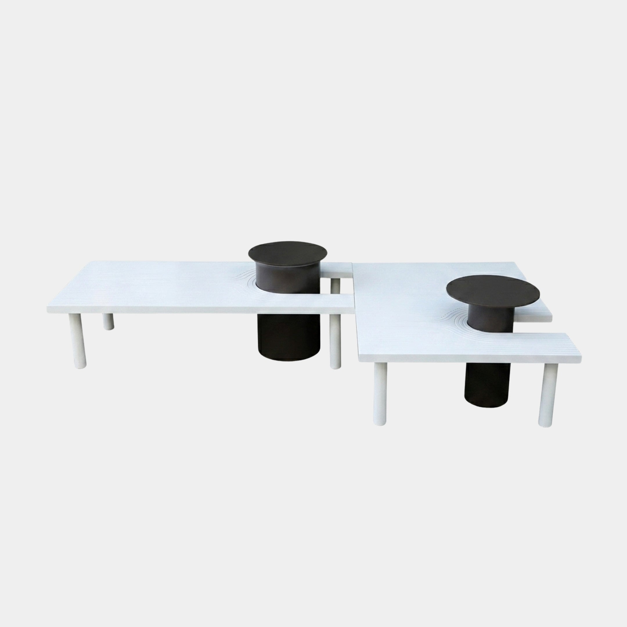 Langland White & Black Console Table - 130cm