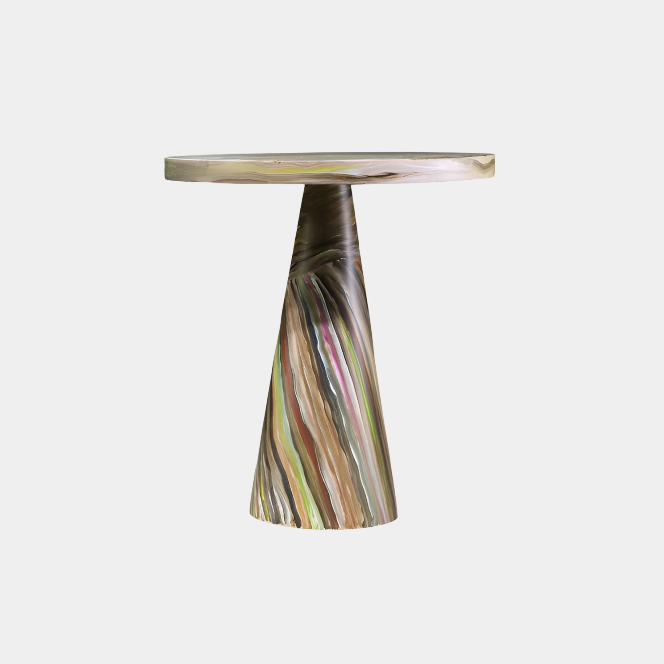 Langlow White Pedestal Side Table - 50cm
