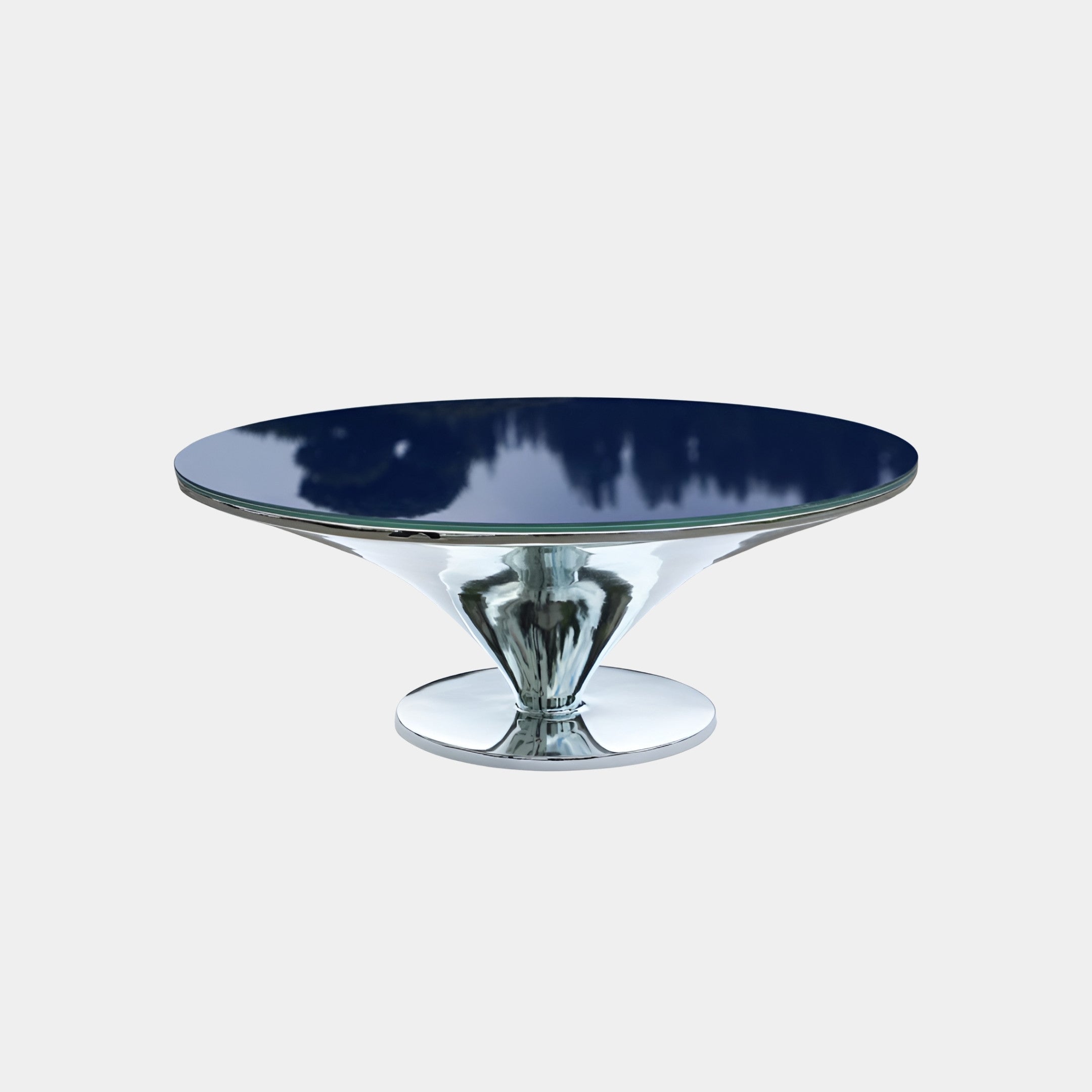 Langbrook Blue & Silver Round Coffee Table - 100cm