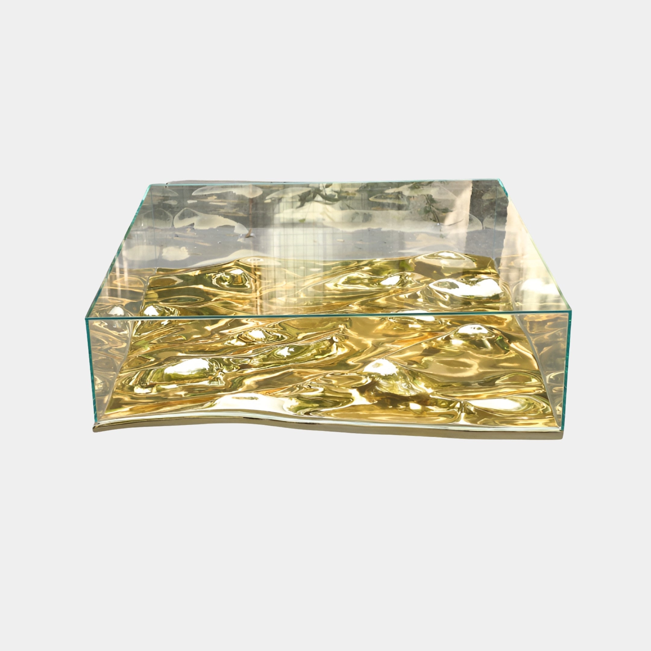 Langwich Gold Angular Coffee Table - 120cm