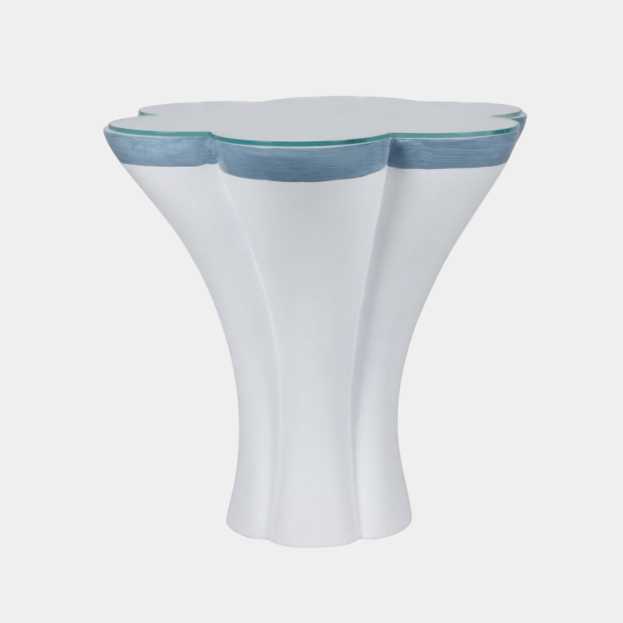 Windrush White & Blue Tree Trunk Side Table - 75cm
