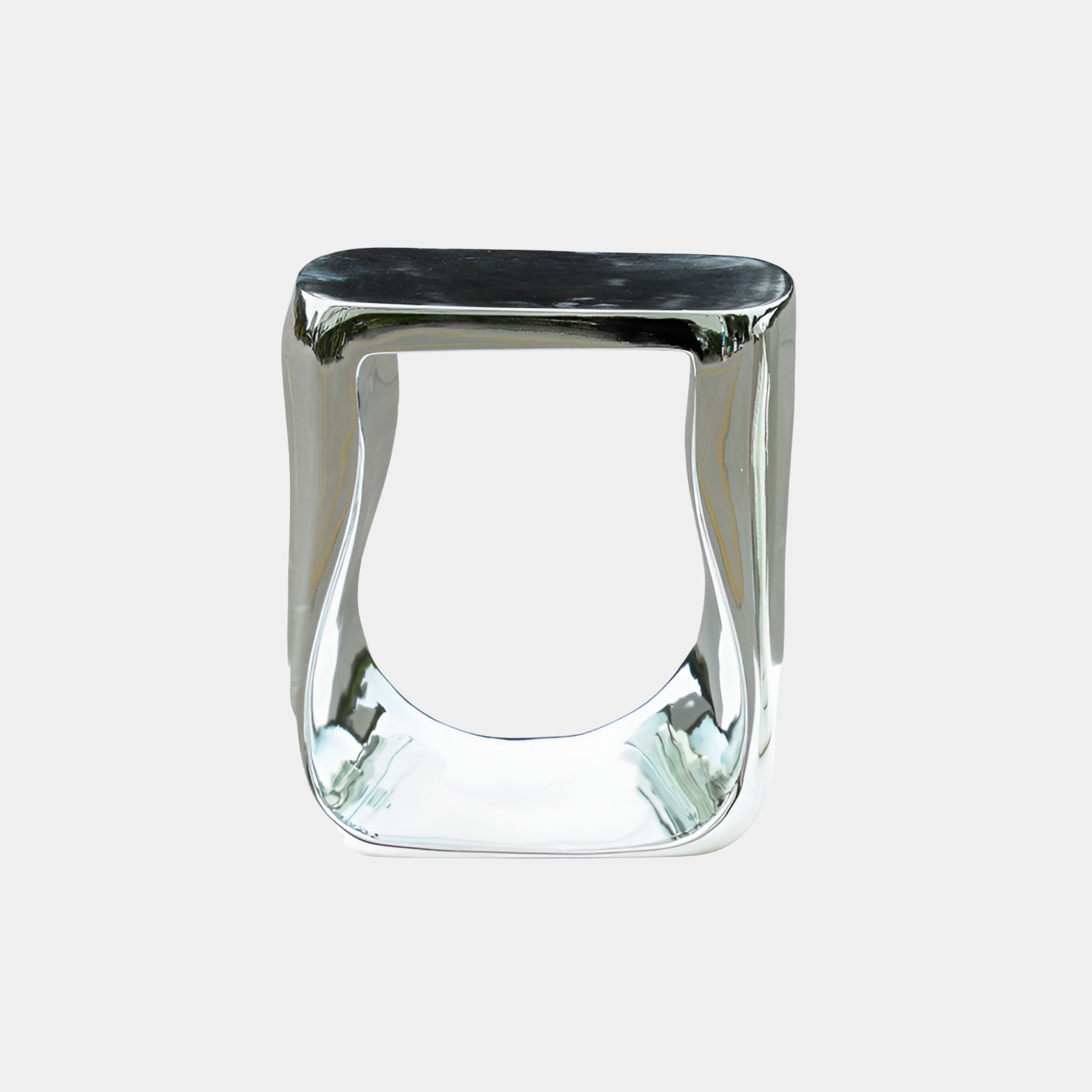 Oakland Silver Folded Stool - 44cm