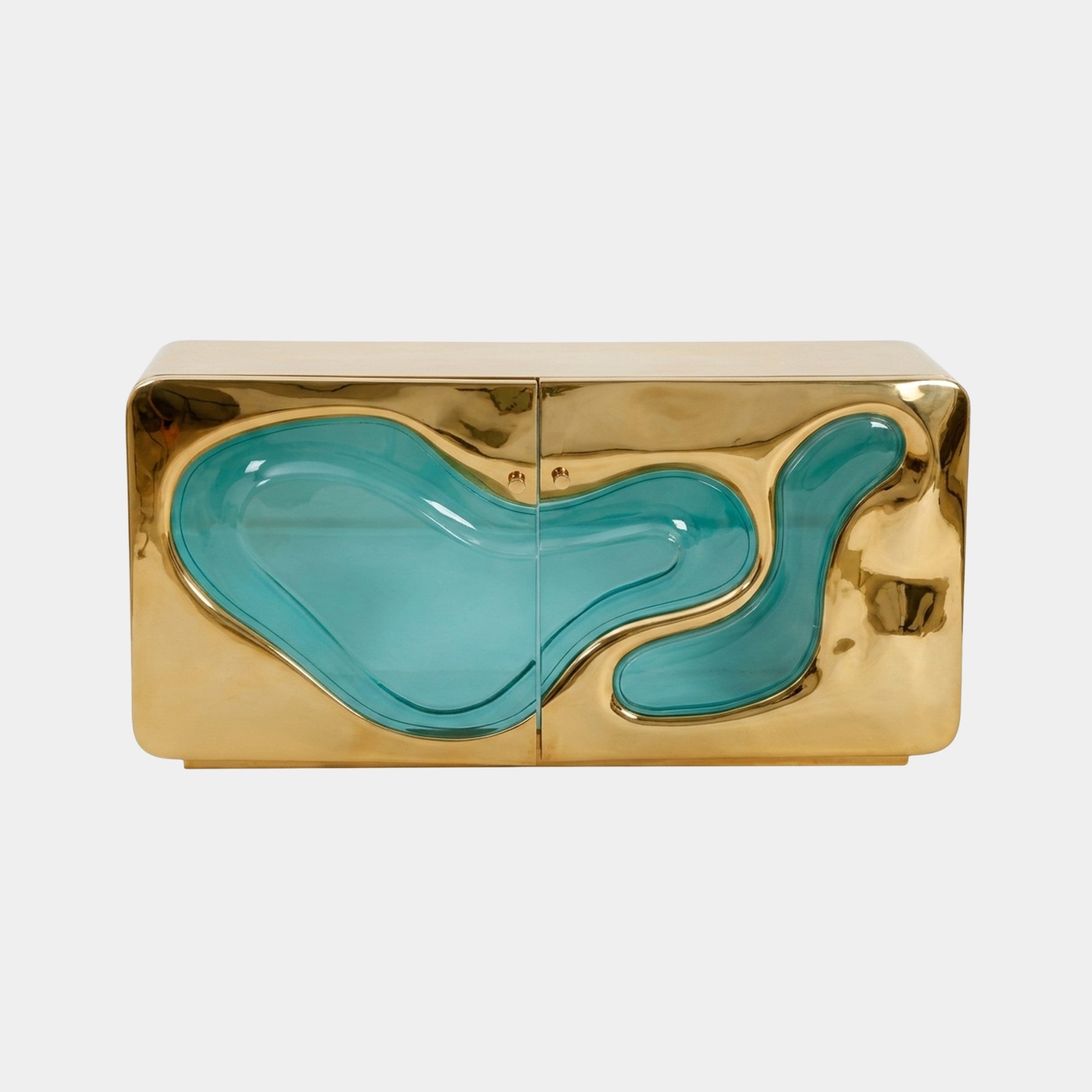 Penlow Gold & Blue Console Table - 160cm