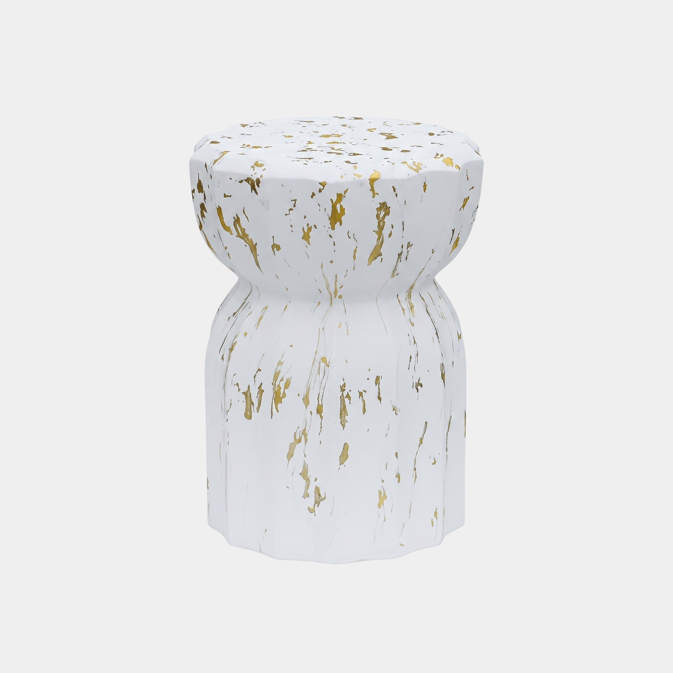 Raventhorpe White Drum Stool - 40cm