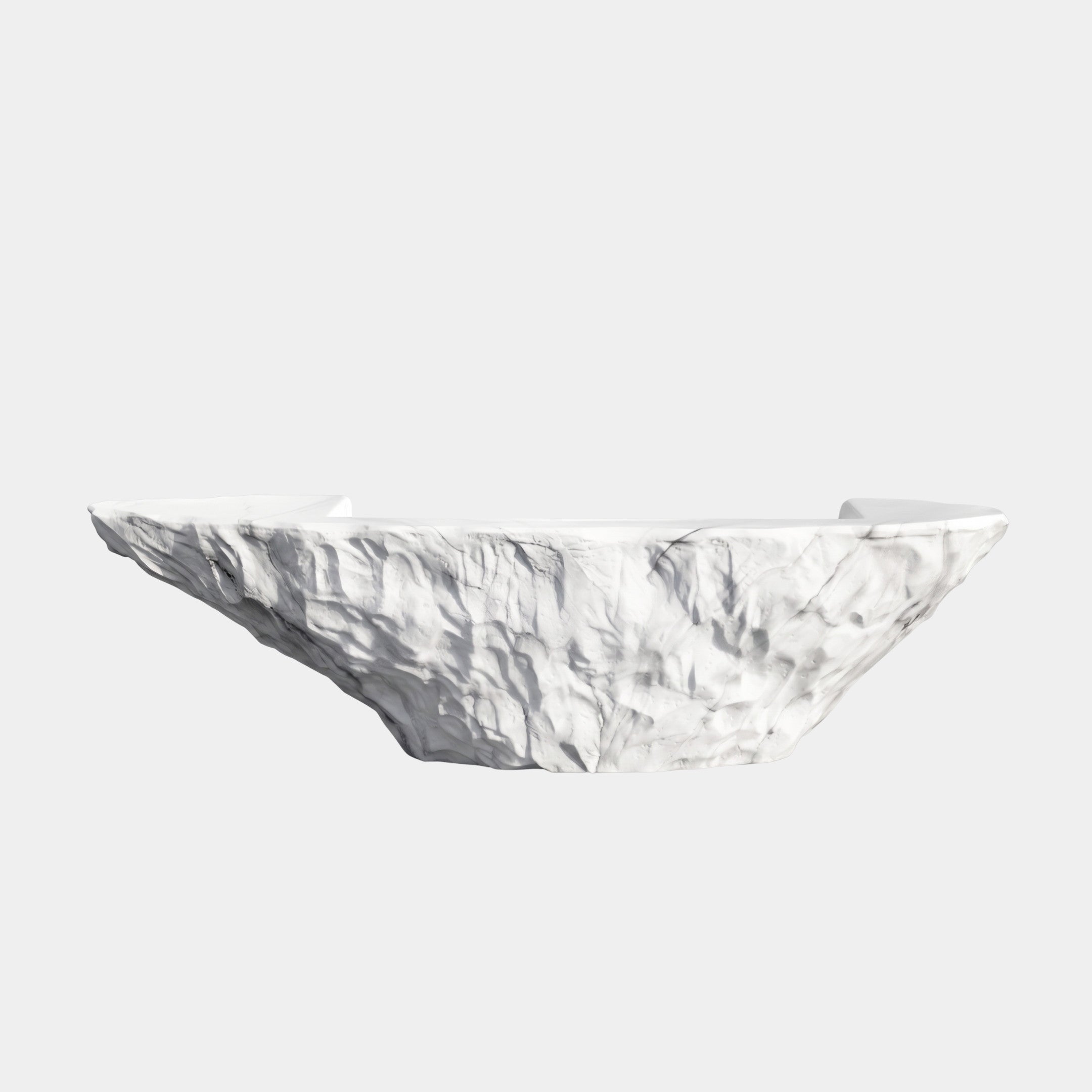 Ravenwick White & Silver Boat Console Table - 360cm