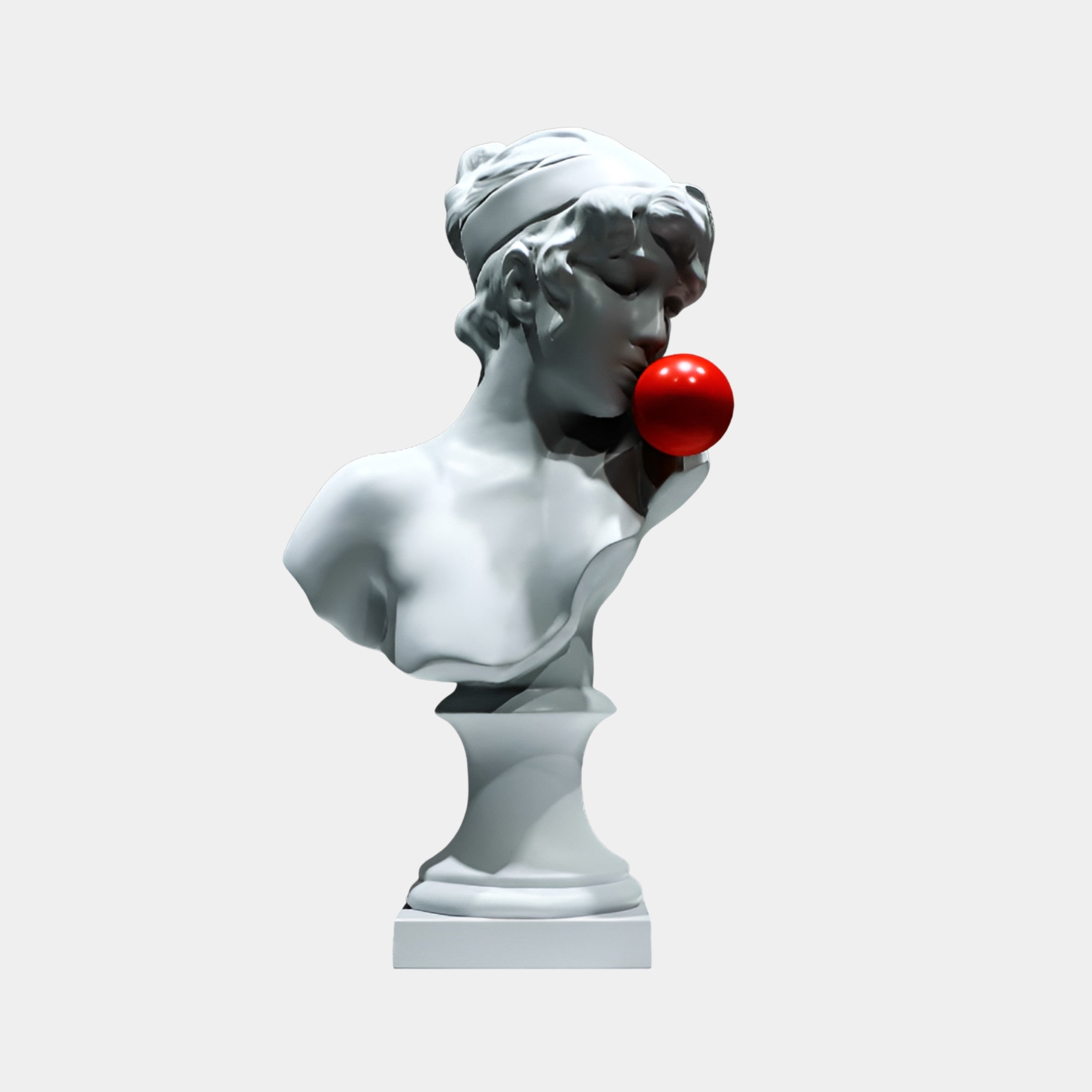 Ashham White & Red Bust Sculpture - 87cm