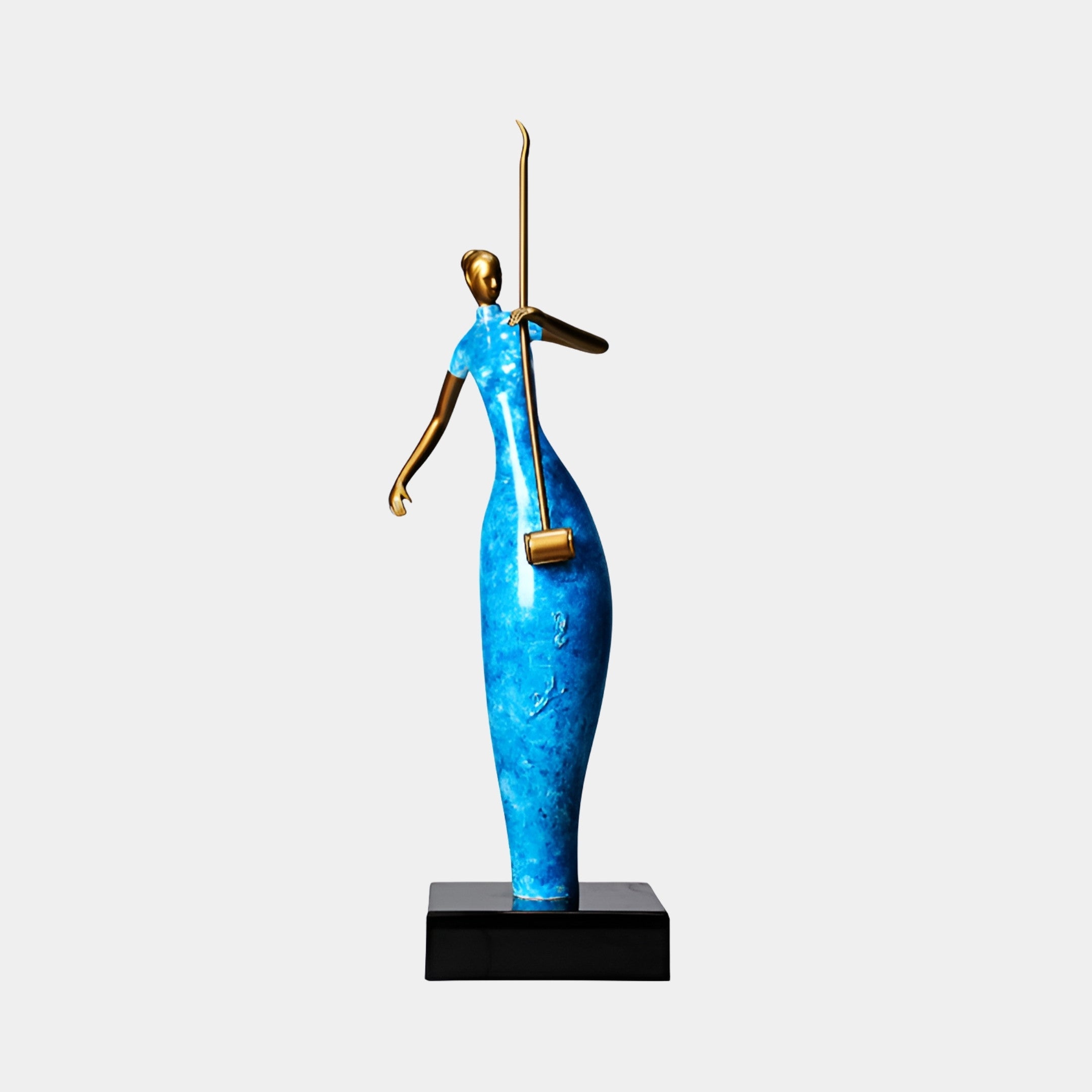Brookcote Blue & Gold Figure Sculpture - 72cm
