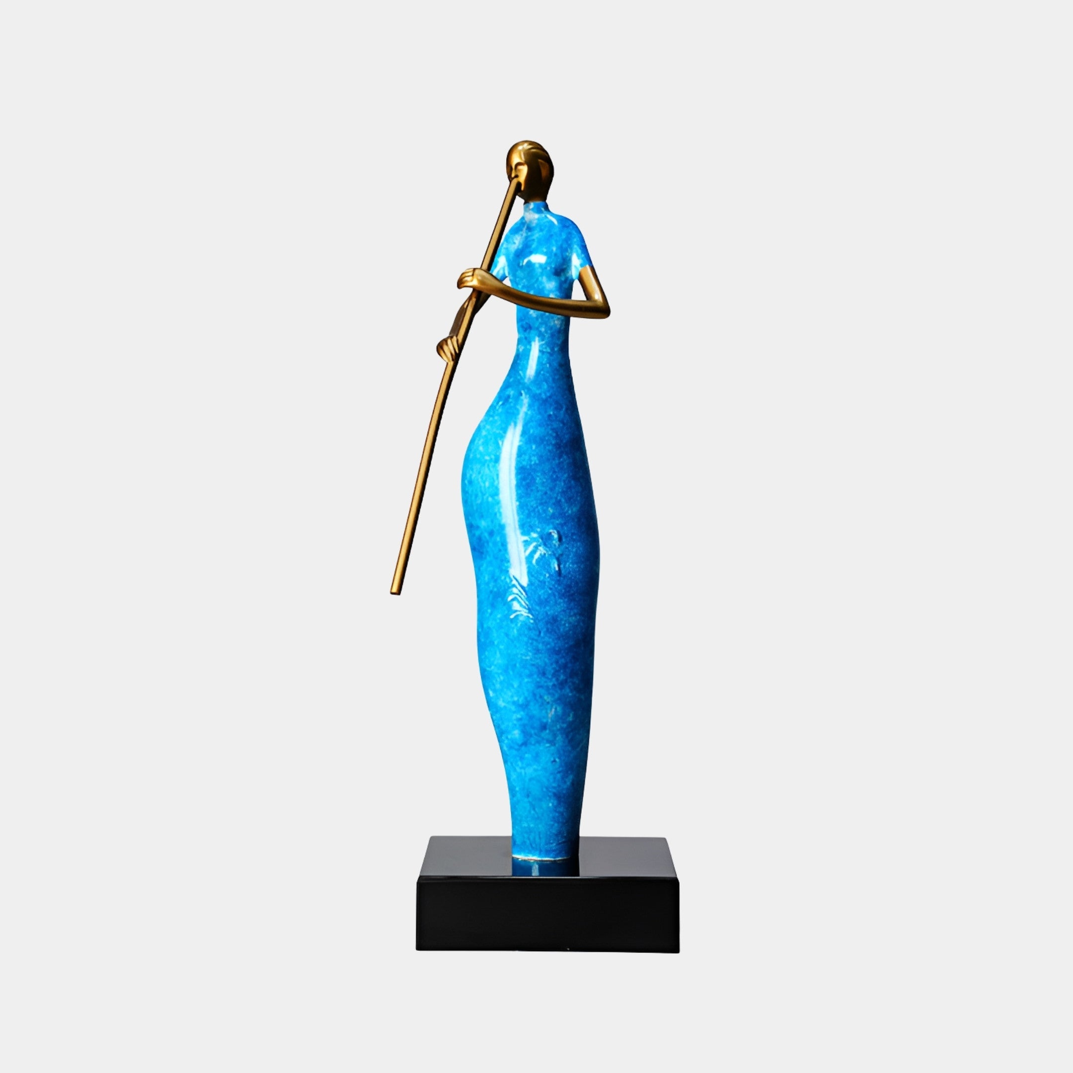 Brookwold Blue & Gold Figure Sculpture - 63cm