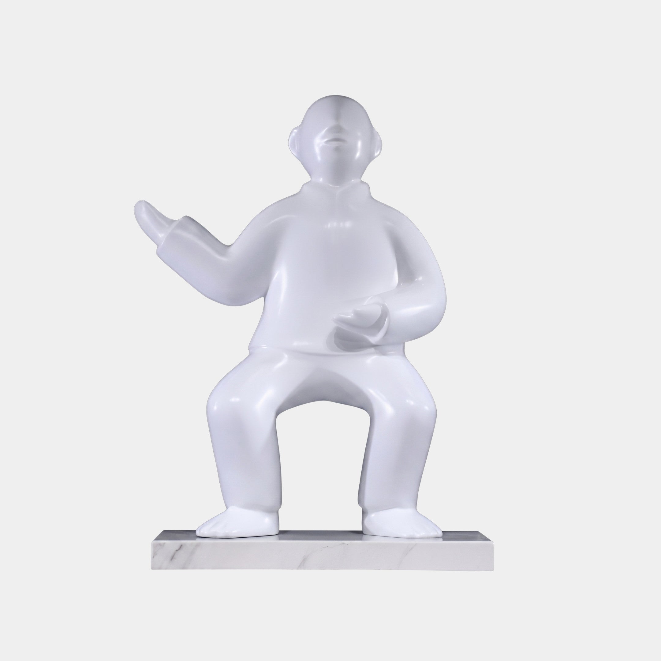 Burnthorpe White & Silver Figure Sculpture - 73cm
