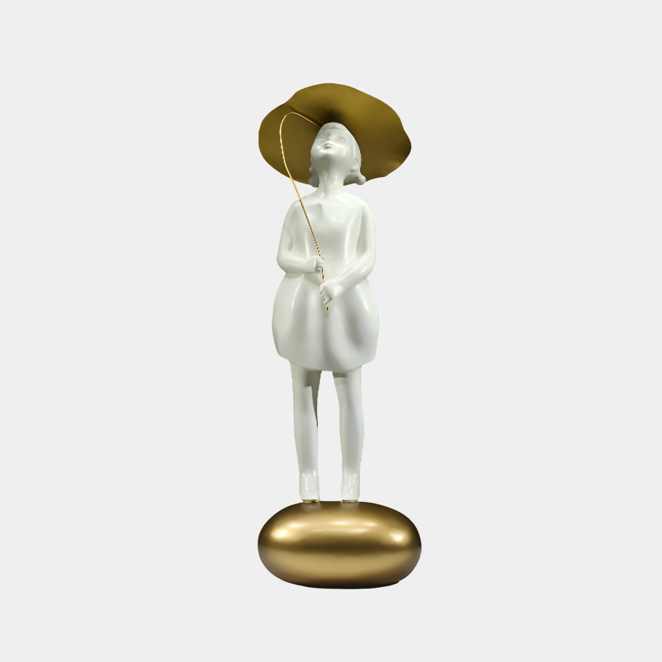 Caldridge White & Gold Woman Sculpture - 135cm