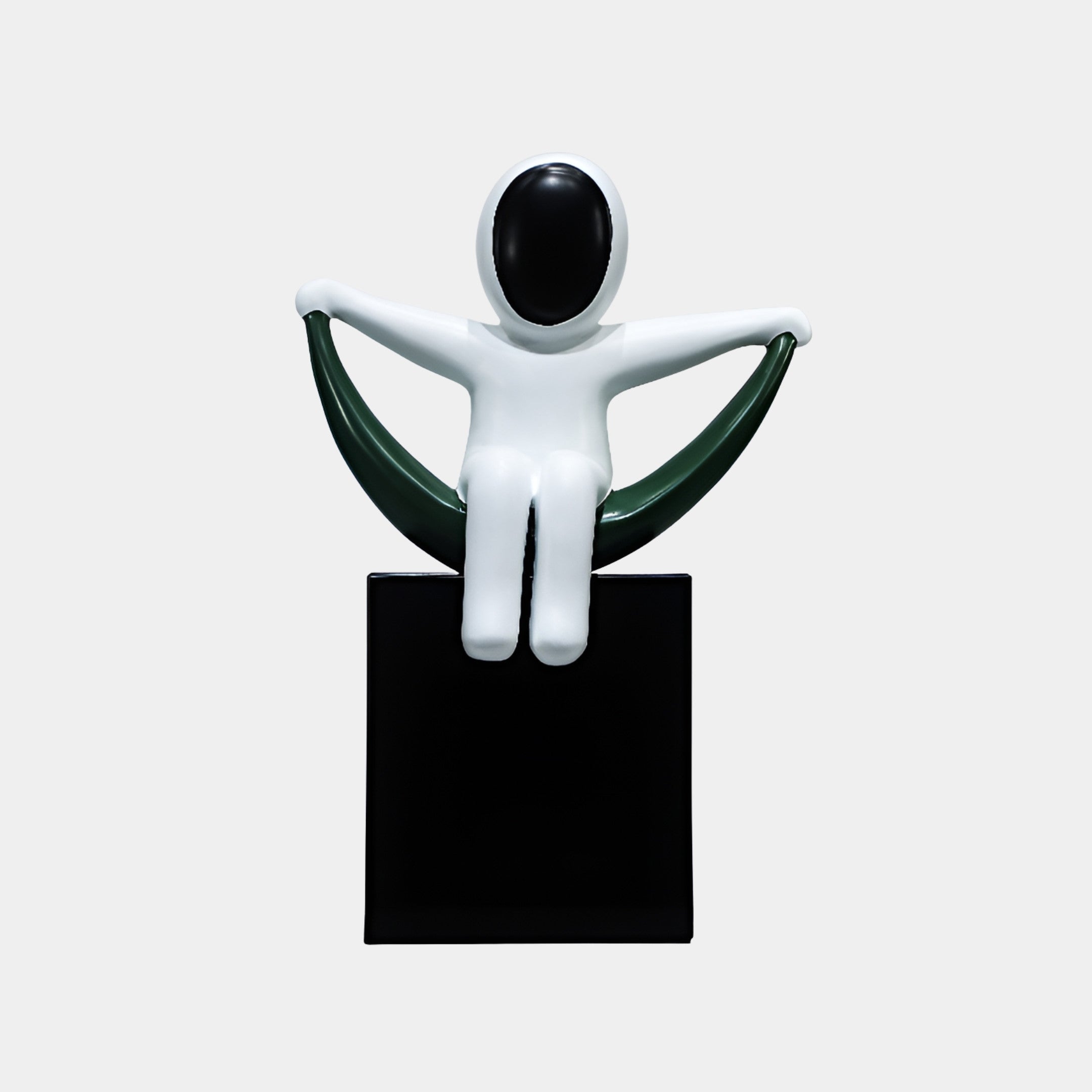 Caldholme White & Black Figure Sculpture - 68cm