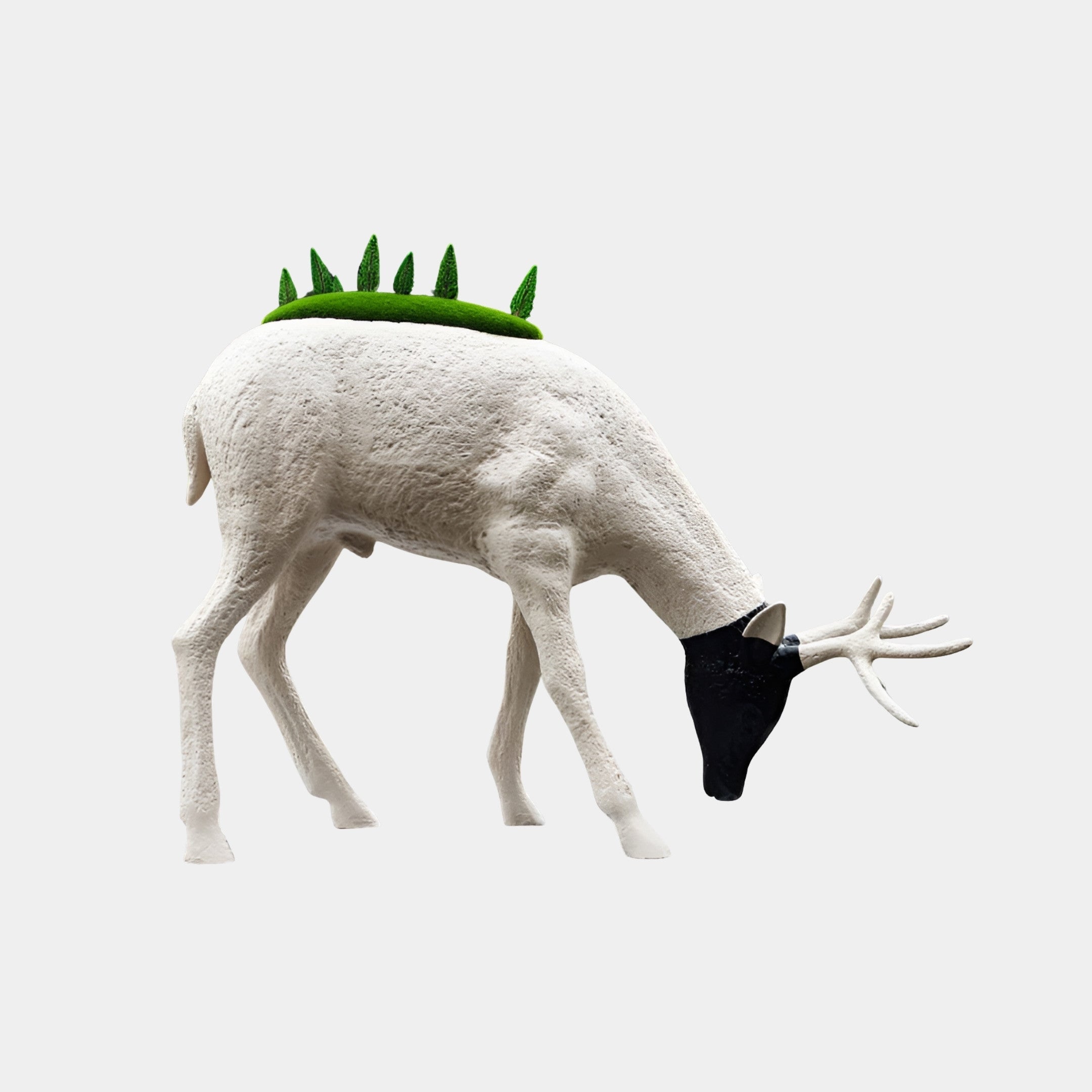 Dunbourne White & Green Deer Sculpture - 140cm