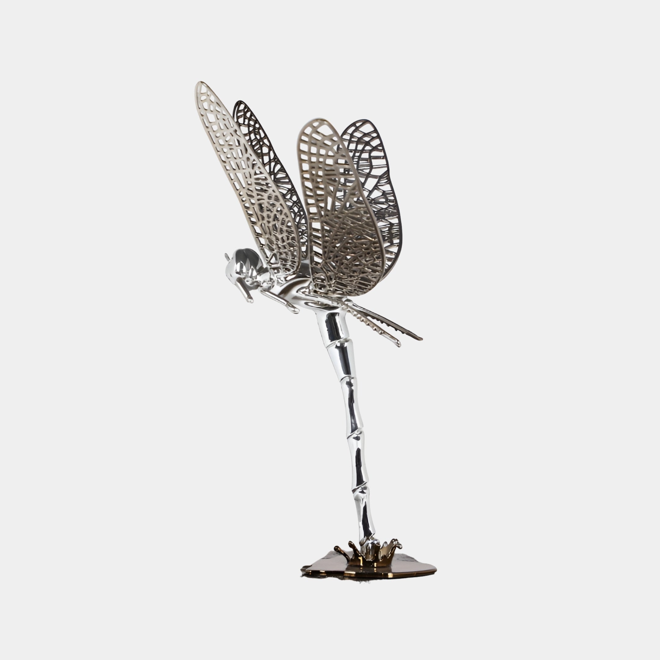 Eldbourne Silver Dragonfly Sculpture - 35cm
