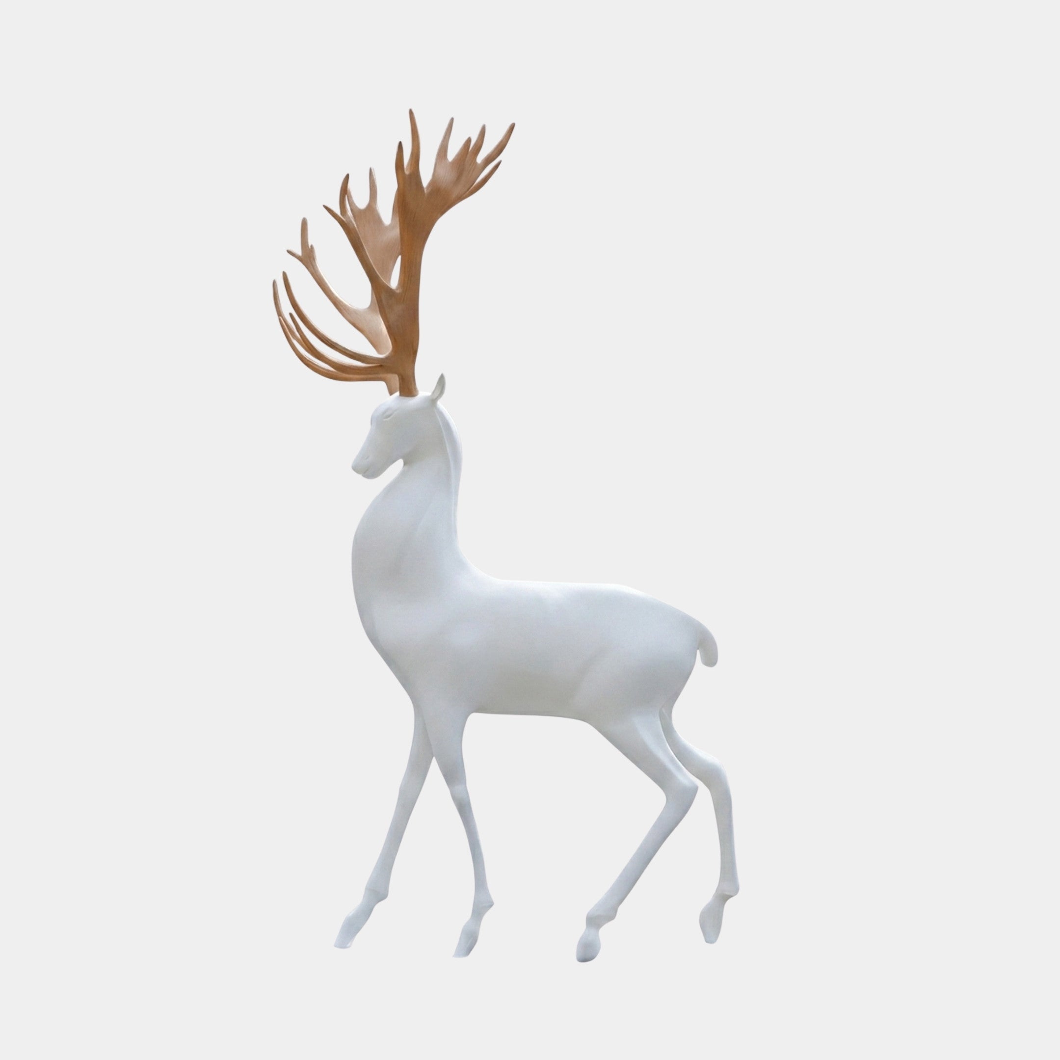 Fenham White Deer Sculpture - 240cm