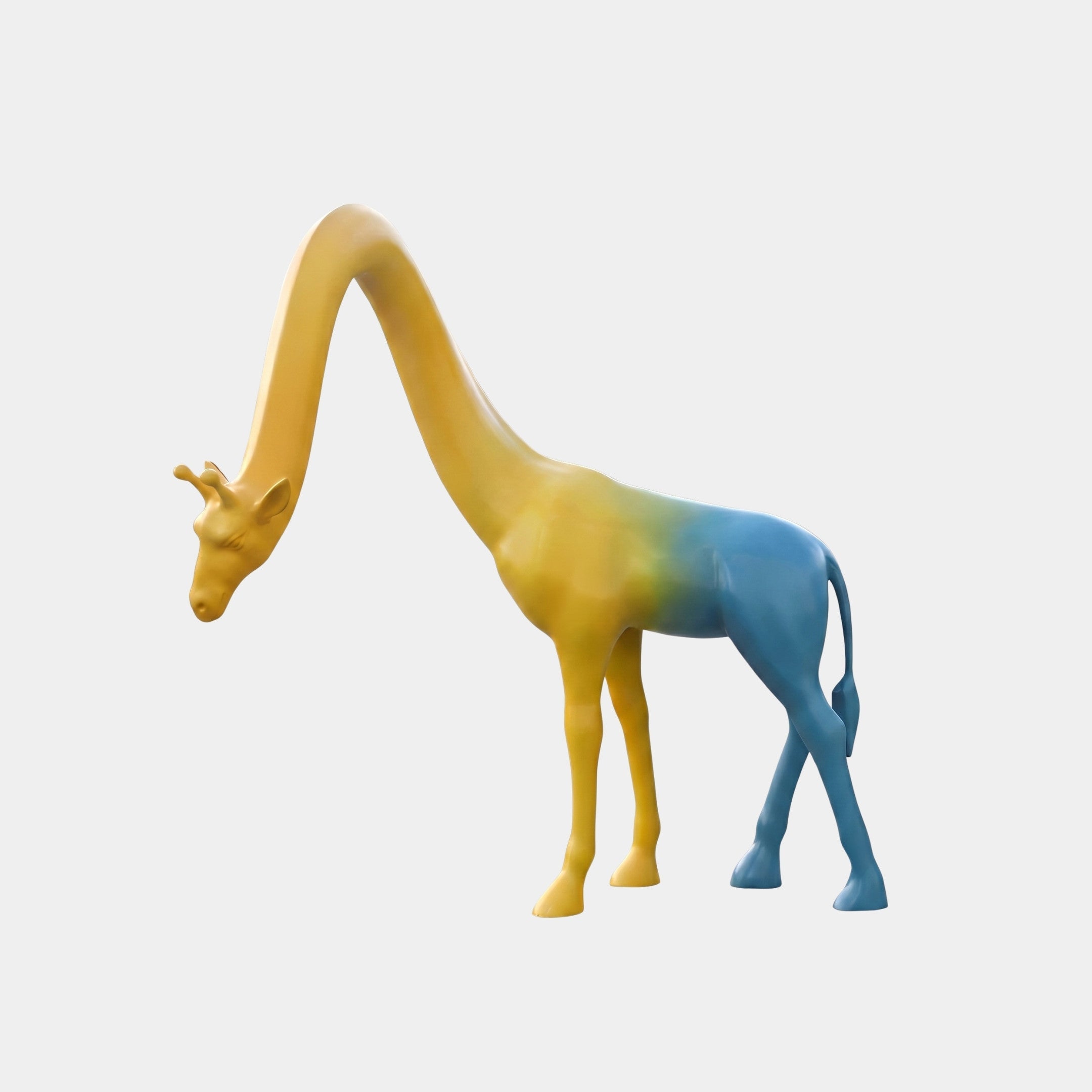 Fendale Yellow & Blue Giraffe Sculpture - 180cm