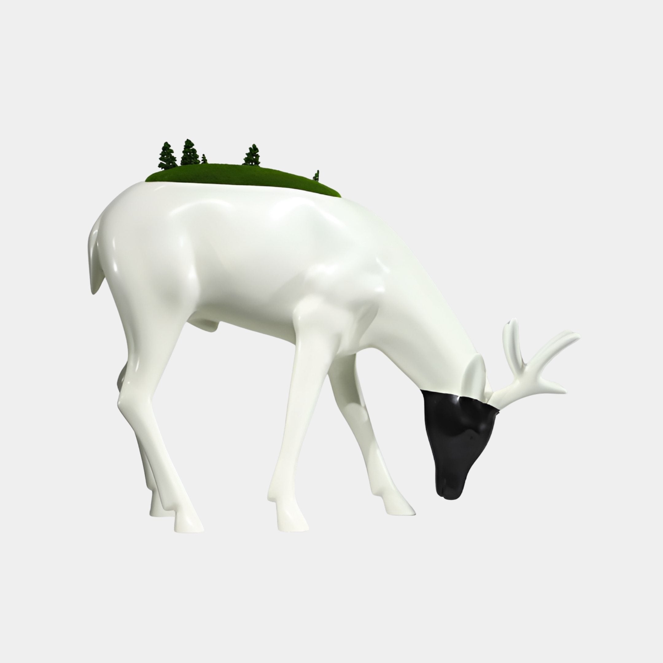 Fenwold White & Green Deer Sculpture - 90cm