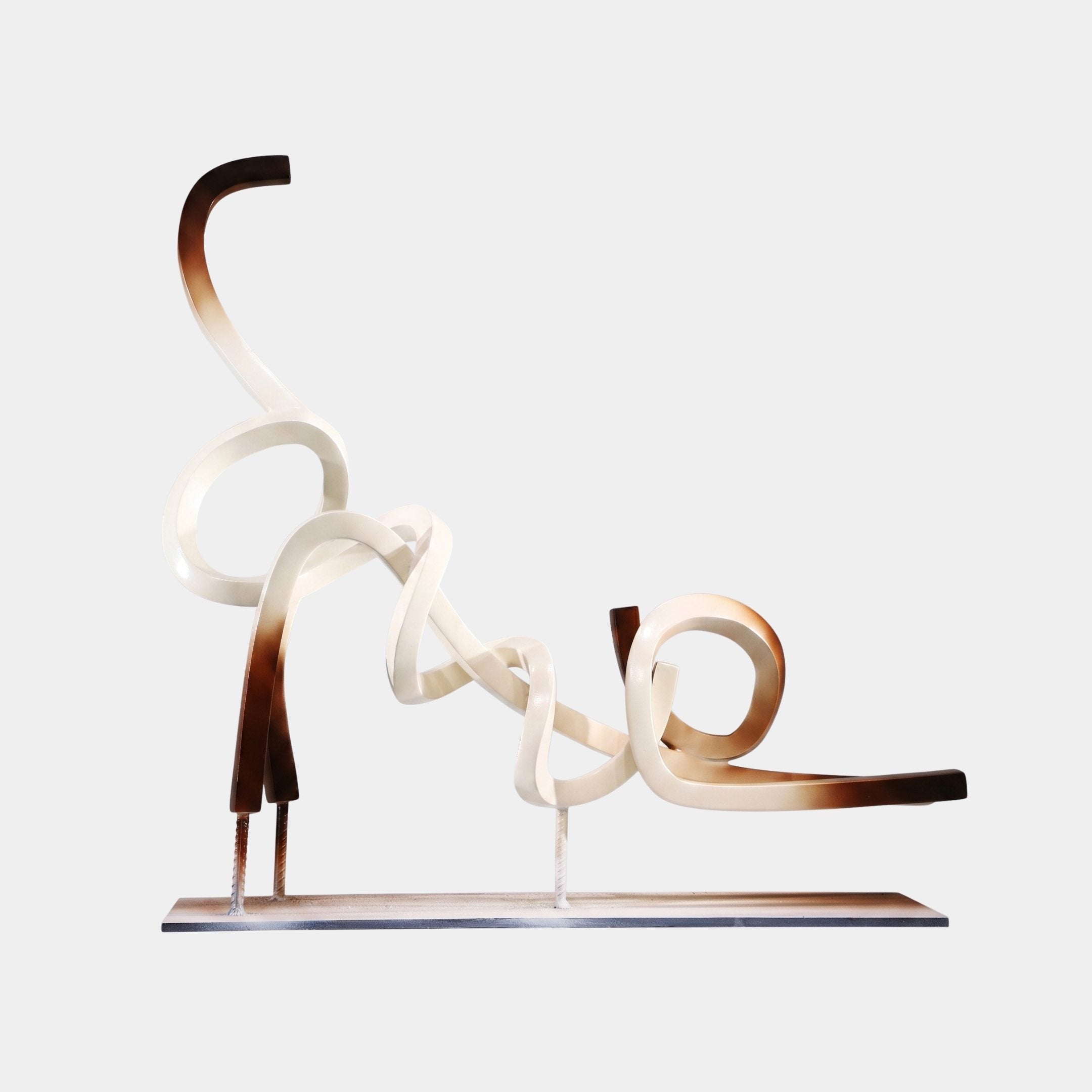 Glenthorpe Gold & Brown Ribbon Sculpture - 83cm