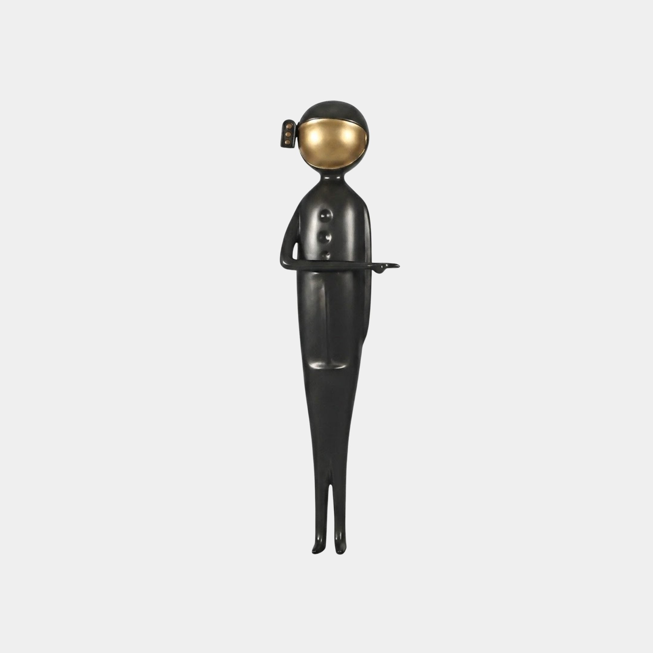 Hartbourne Black Presenting Figure Sculpture - 110cm