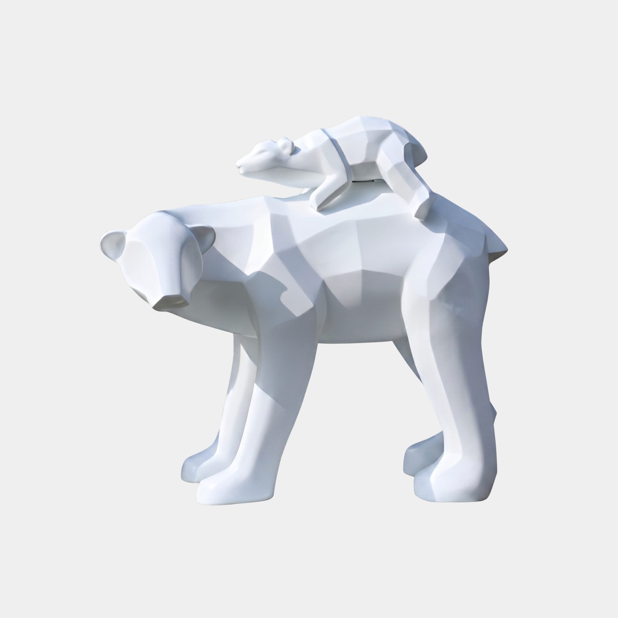 Hartholme White Low-Poly Animal Sculpture - 140cm
