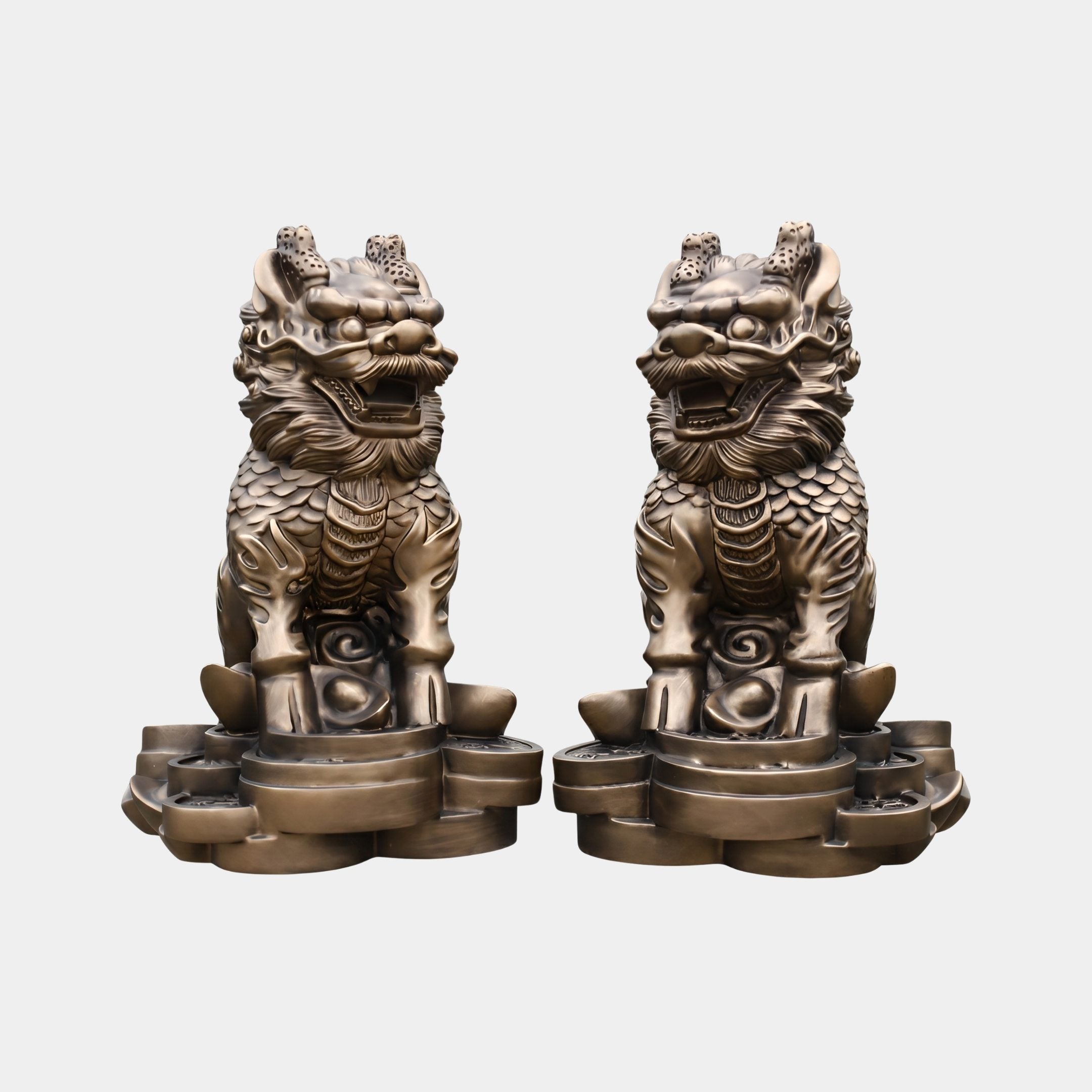 Holtwick Bronze Guardian Lions Sculpture - 100cm
