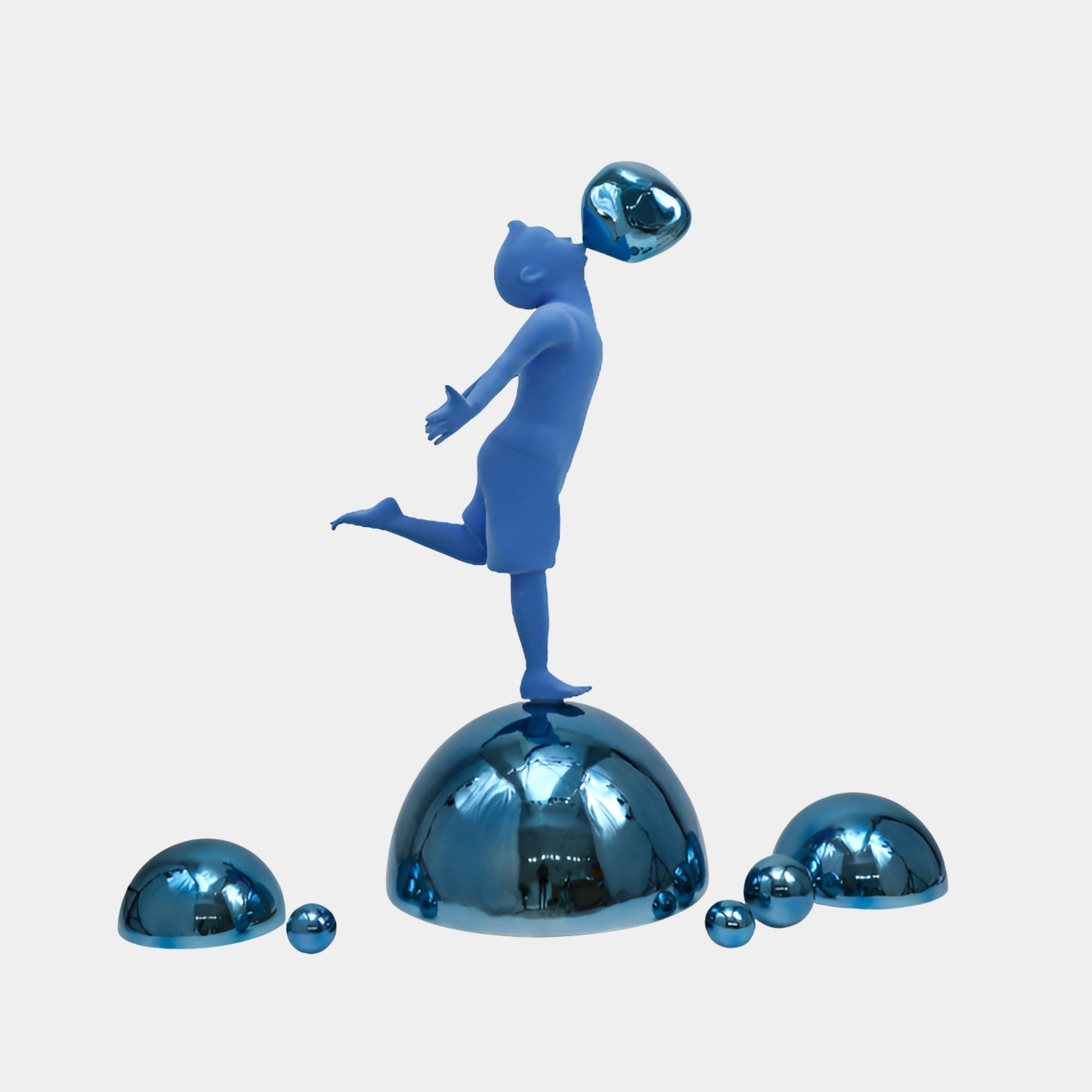 Holtbourne Blue & Silver Figure Sculpture - 110cm