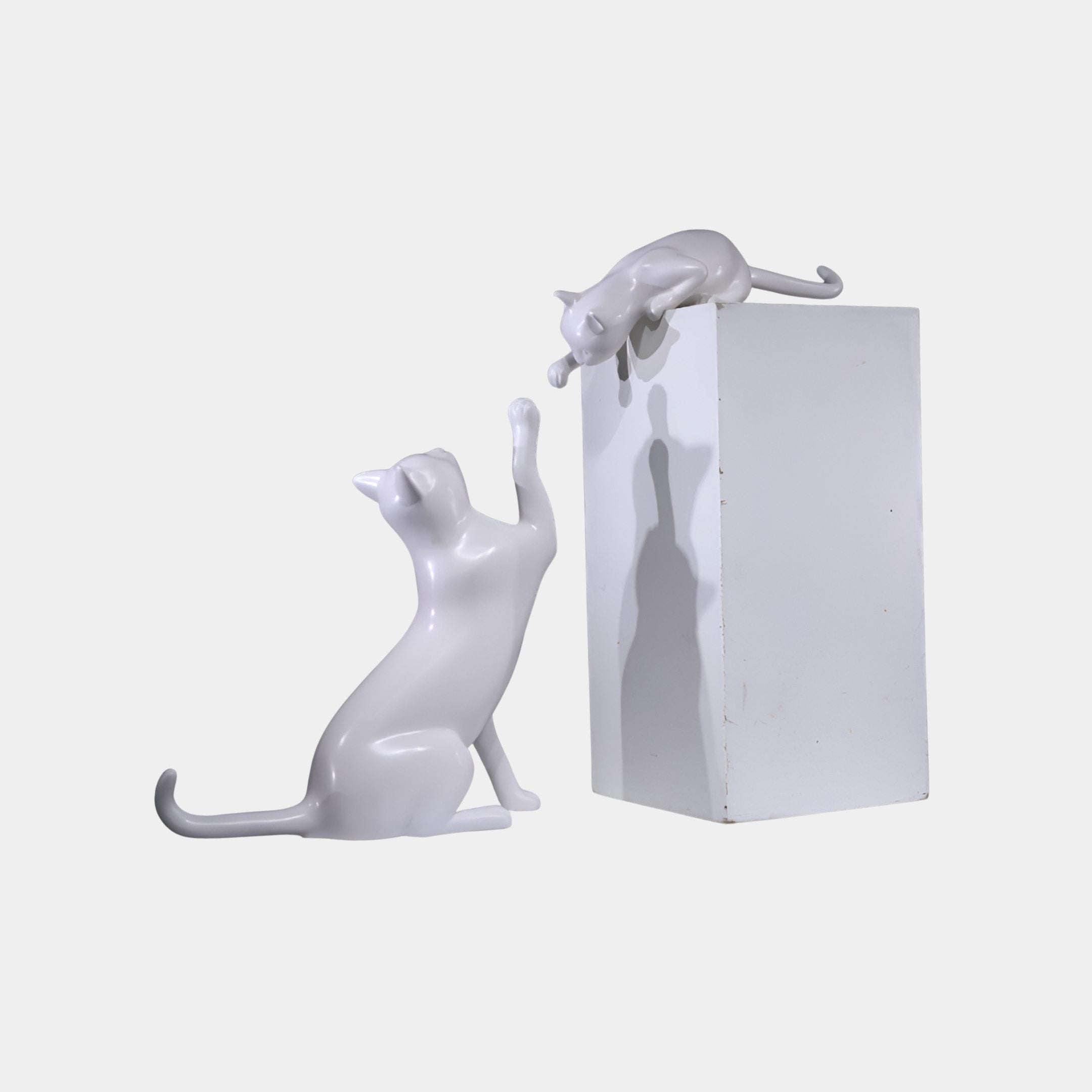 Holtholme White Cat Sculpture - 42cm