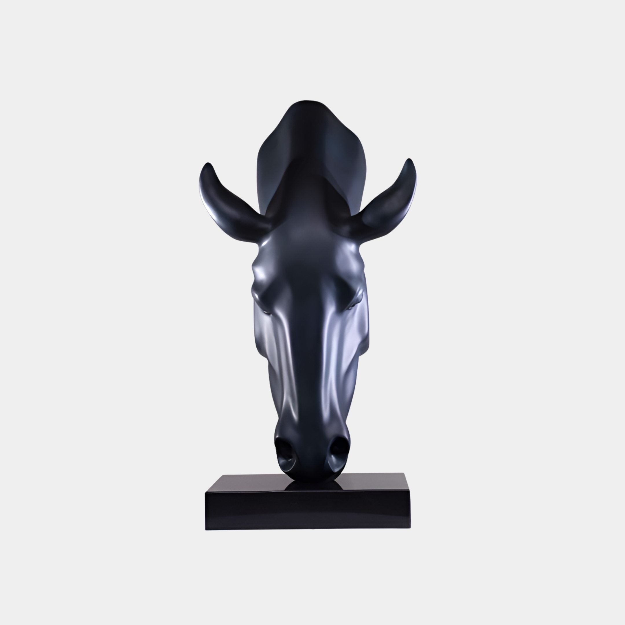Langfield Black & White Ox Head Sculpture - 110cm