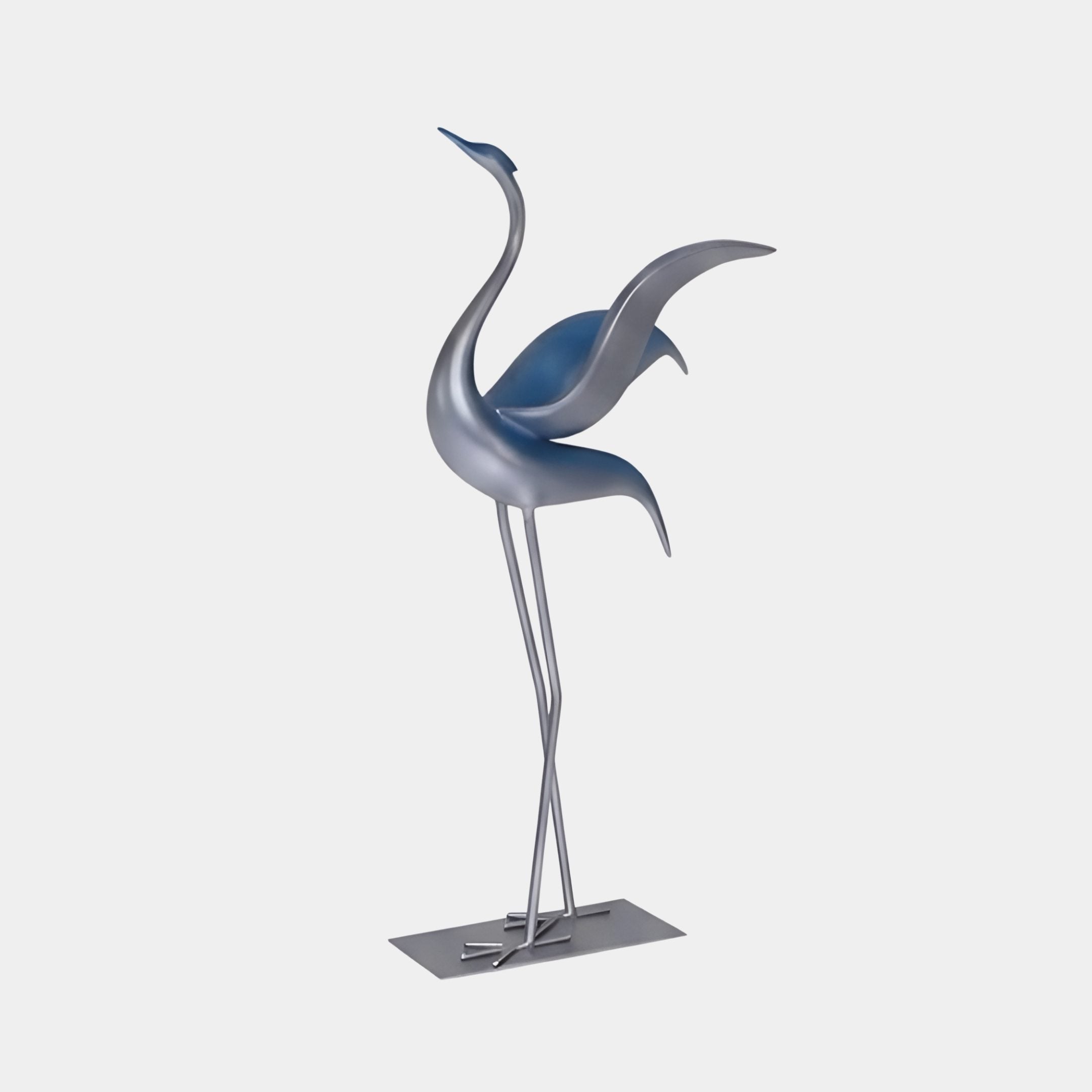 Langthorpe Silver Dancing Crane Sculpture - 110cm