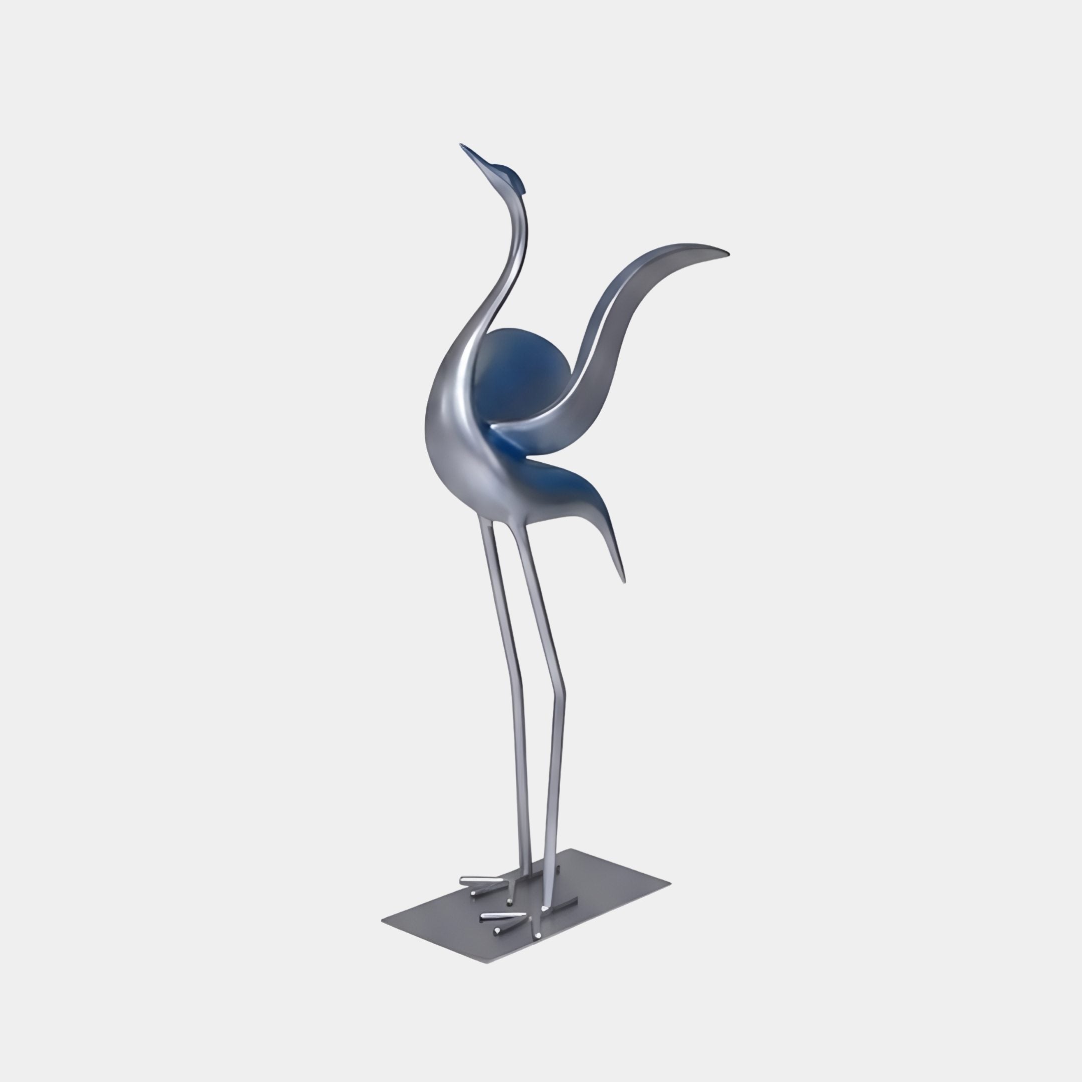 Langthorpe Silver Calling Crane Sculpture - 125cm