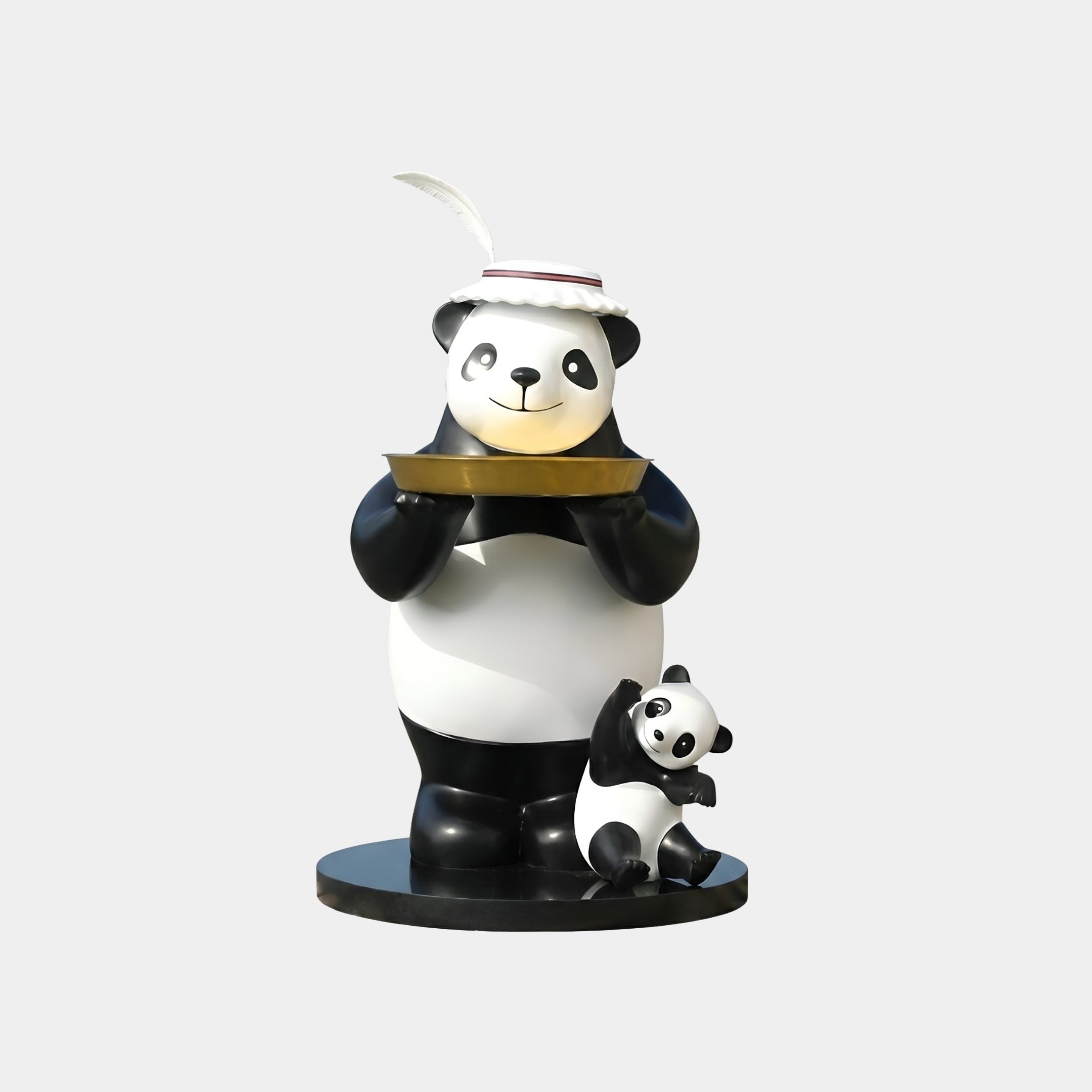 Langholme White Panda Sculpture - 123cm