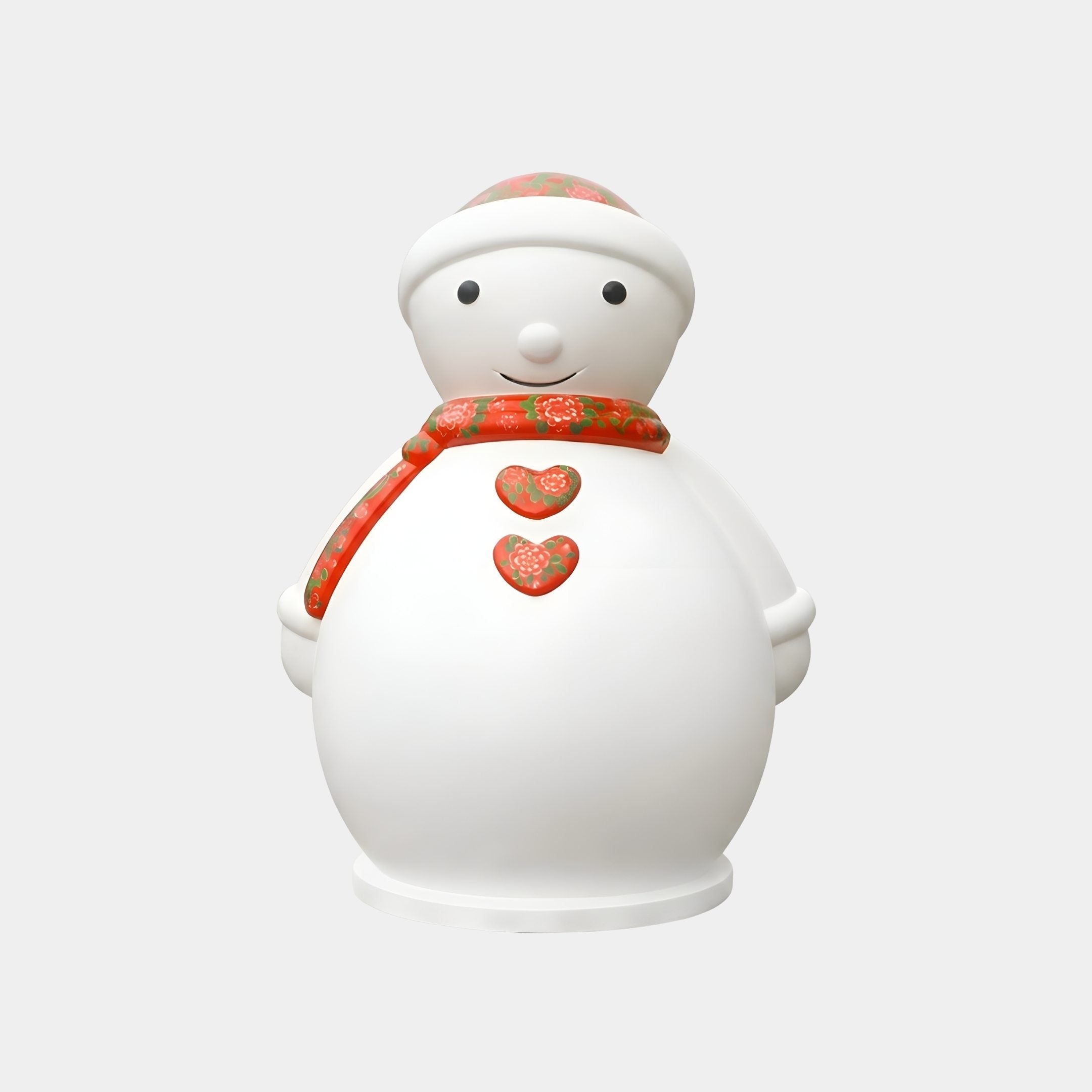 Marmere White & Red Snowman Sculpture - 155cm
