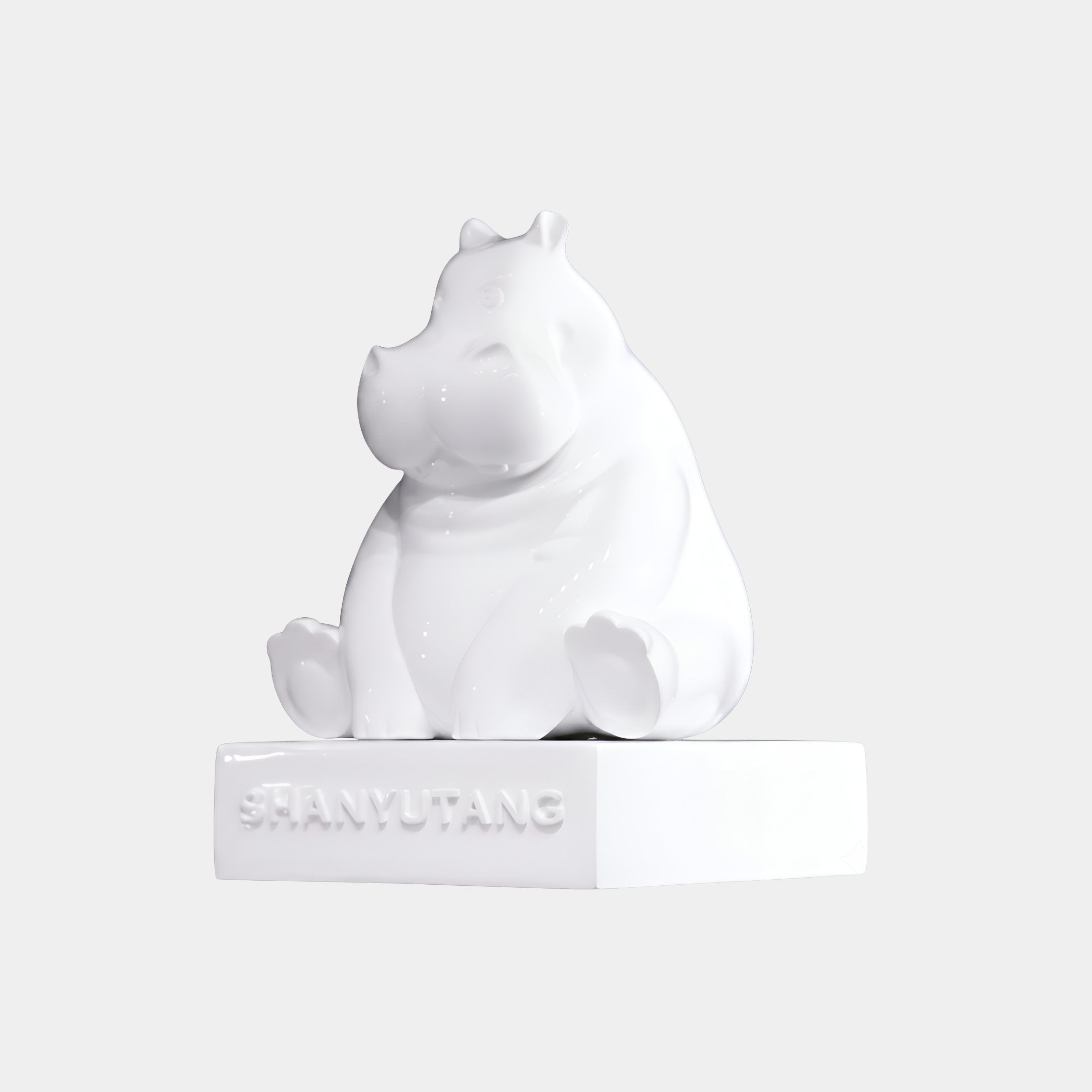 Marcote White Hippo Sculpture - 60cm