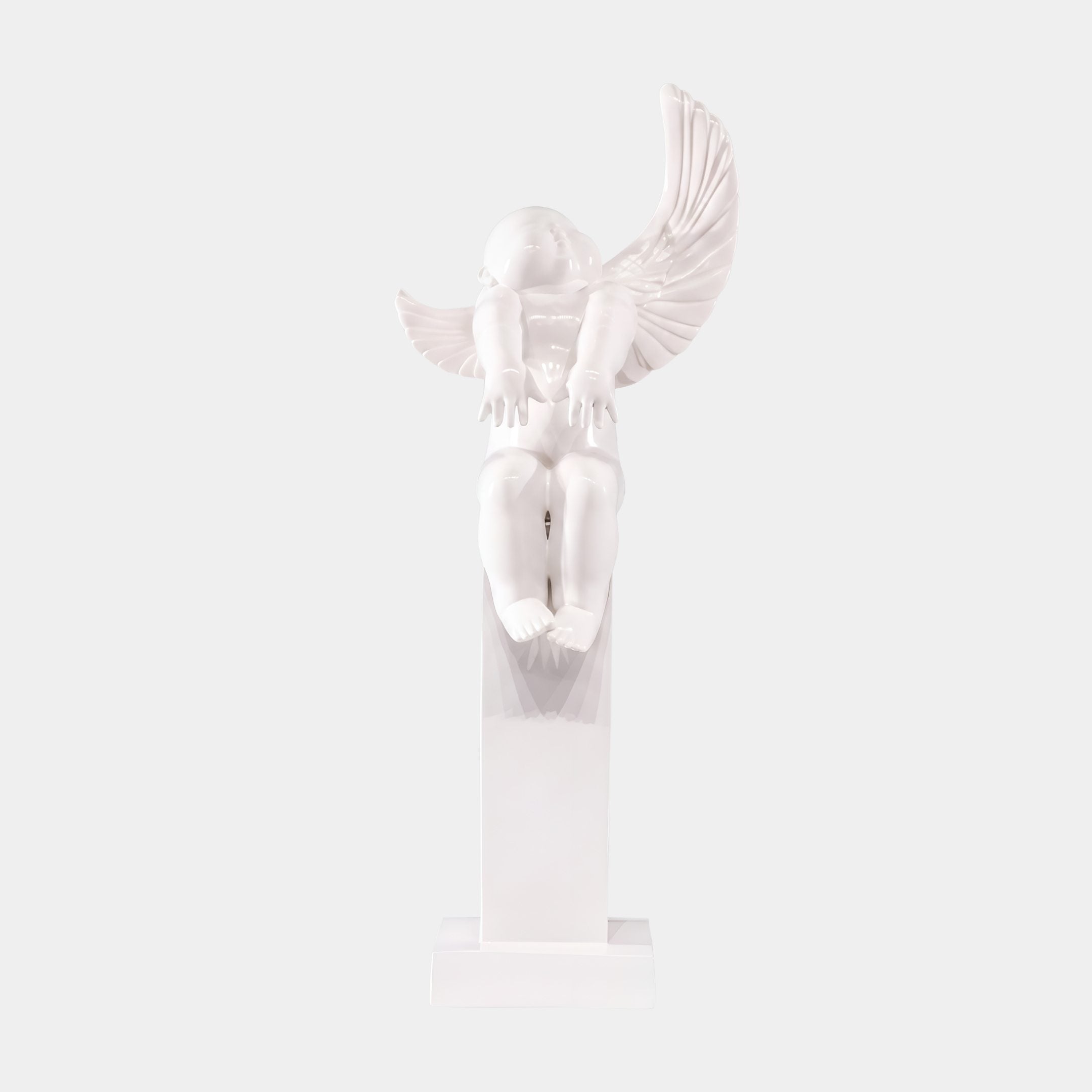 Melcombe White Winged Figure Sculpture - 74cm