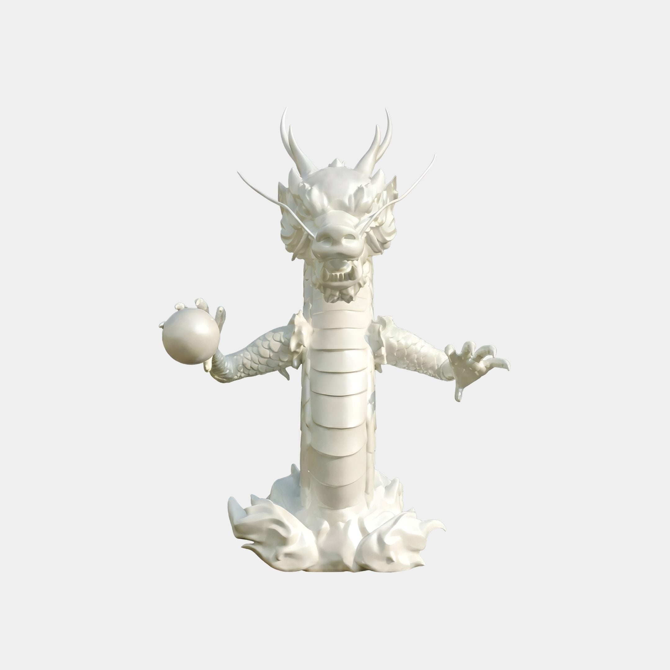 Melgrove White Dragon Sculpture - 258cm