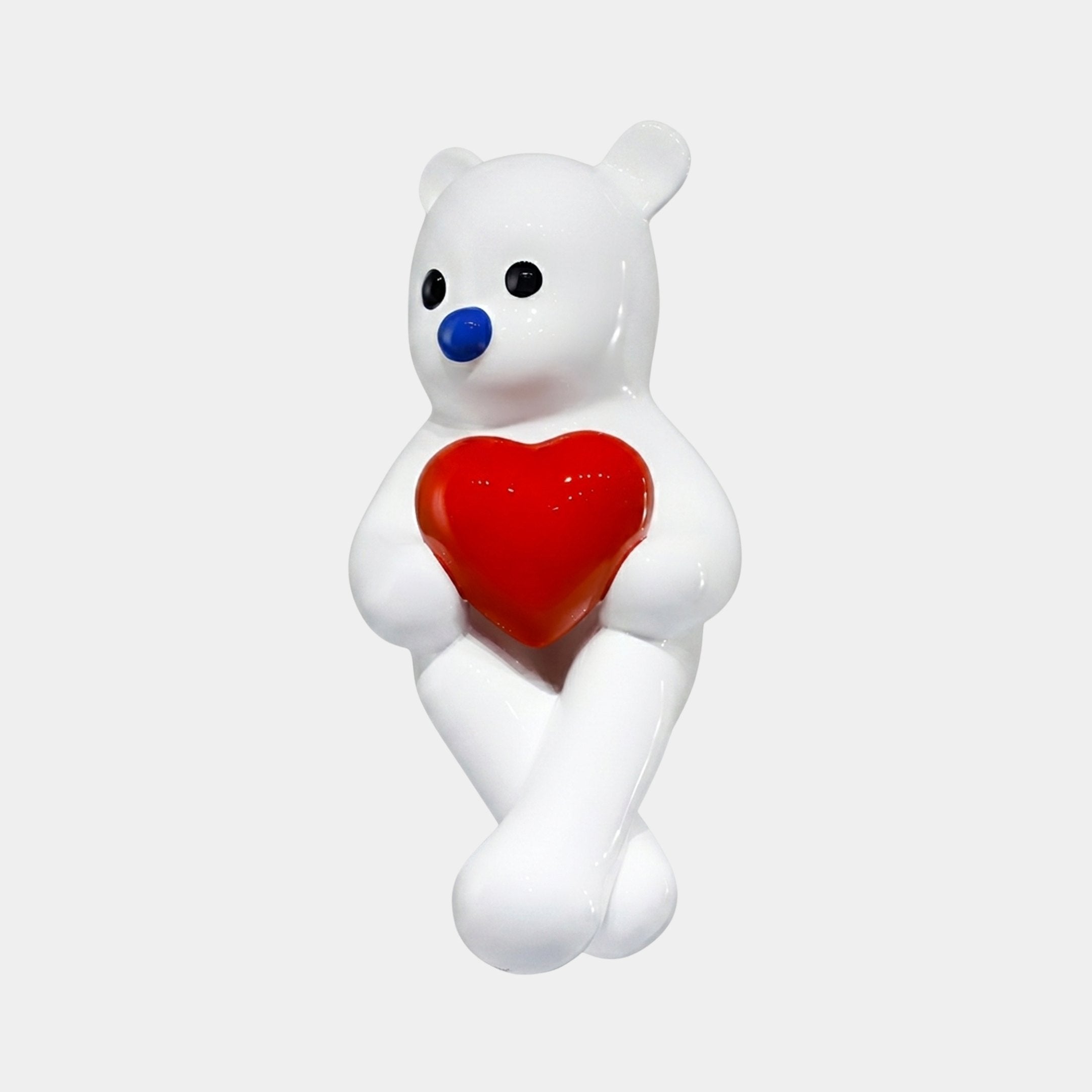 Oakwood White & Red Teddy Bear Sculpture - 60cm