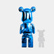 Sapphire Blue Bear Sculpture 135cm - Rear View, capturing the smooth blue mirror finish from behind.