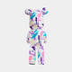 Rear view of the 50cm Muse Metro bear sculpture with dynamic, modern brushstroke pattern.