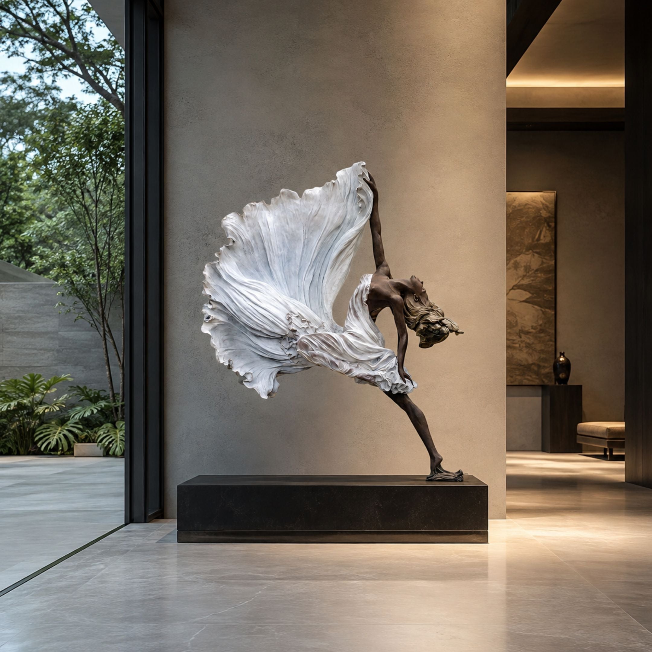 Life-Size Contemporary Dancing Female Figure Bronze Sculpture - 220cm